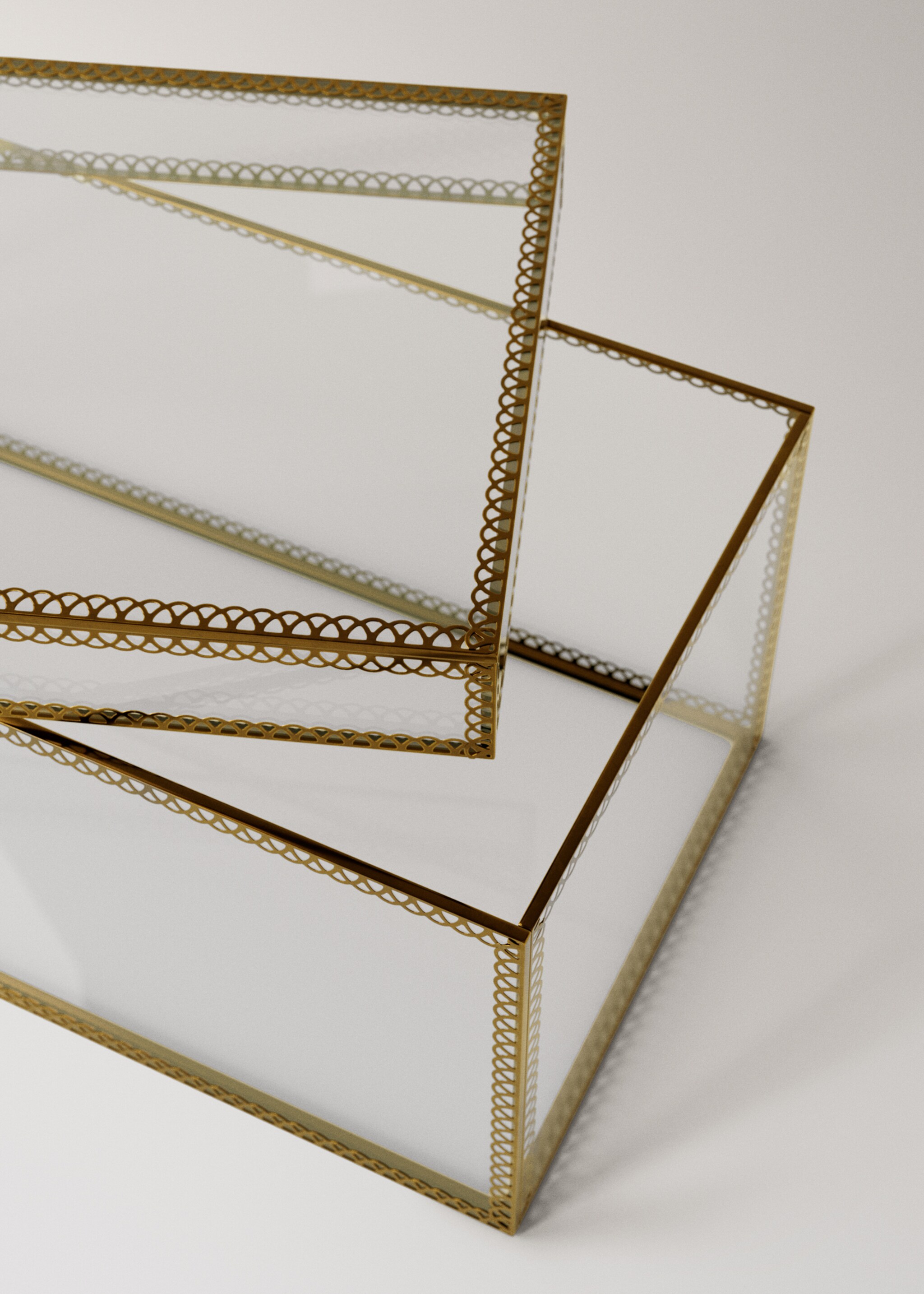 Large metal-edged box - Details of the article 2, Gold. Ref: 27012913-00.