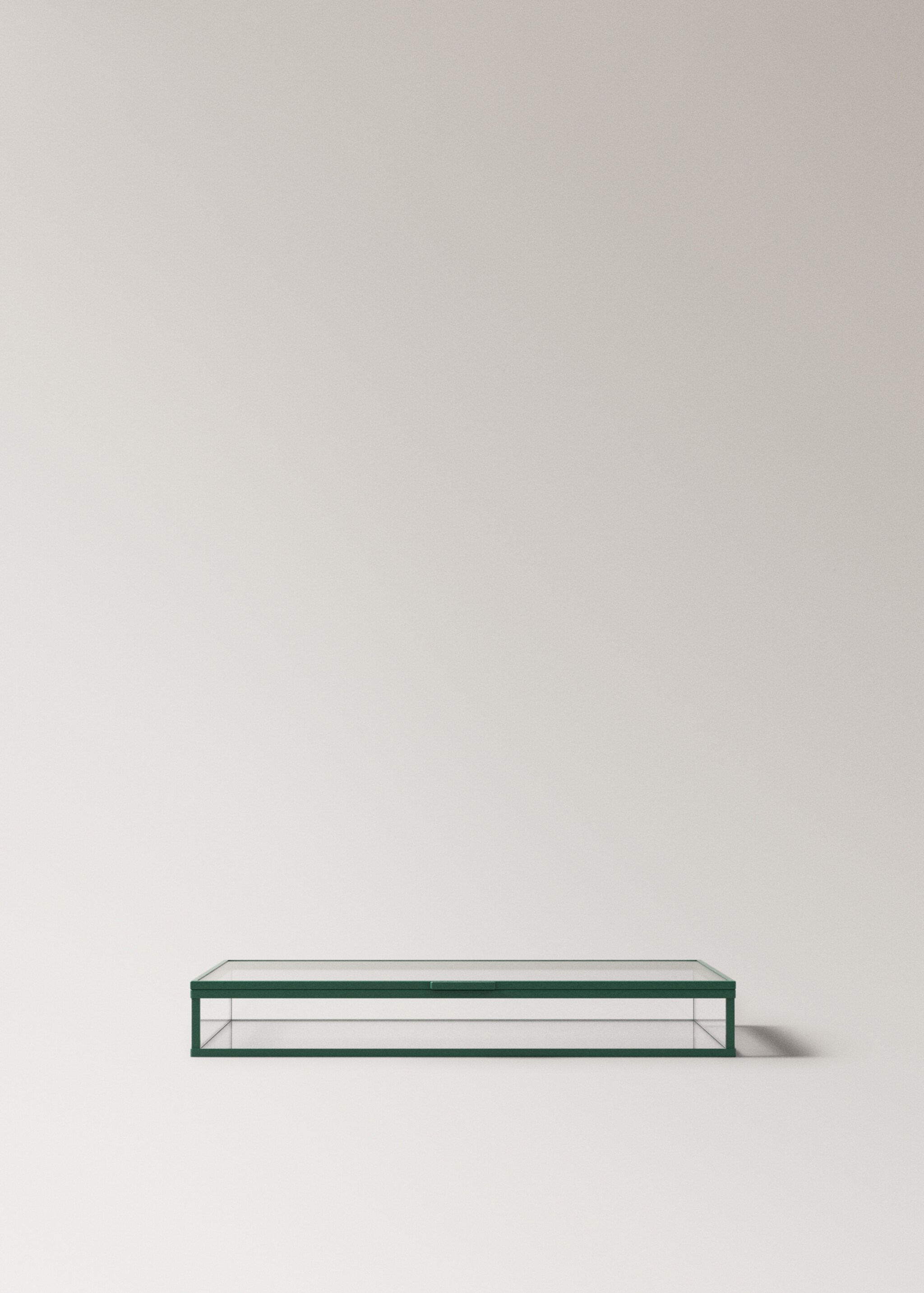 Medium-sized coloured glass box - Article without model, Emerald Green. Ref: 27012914-00.