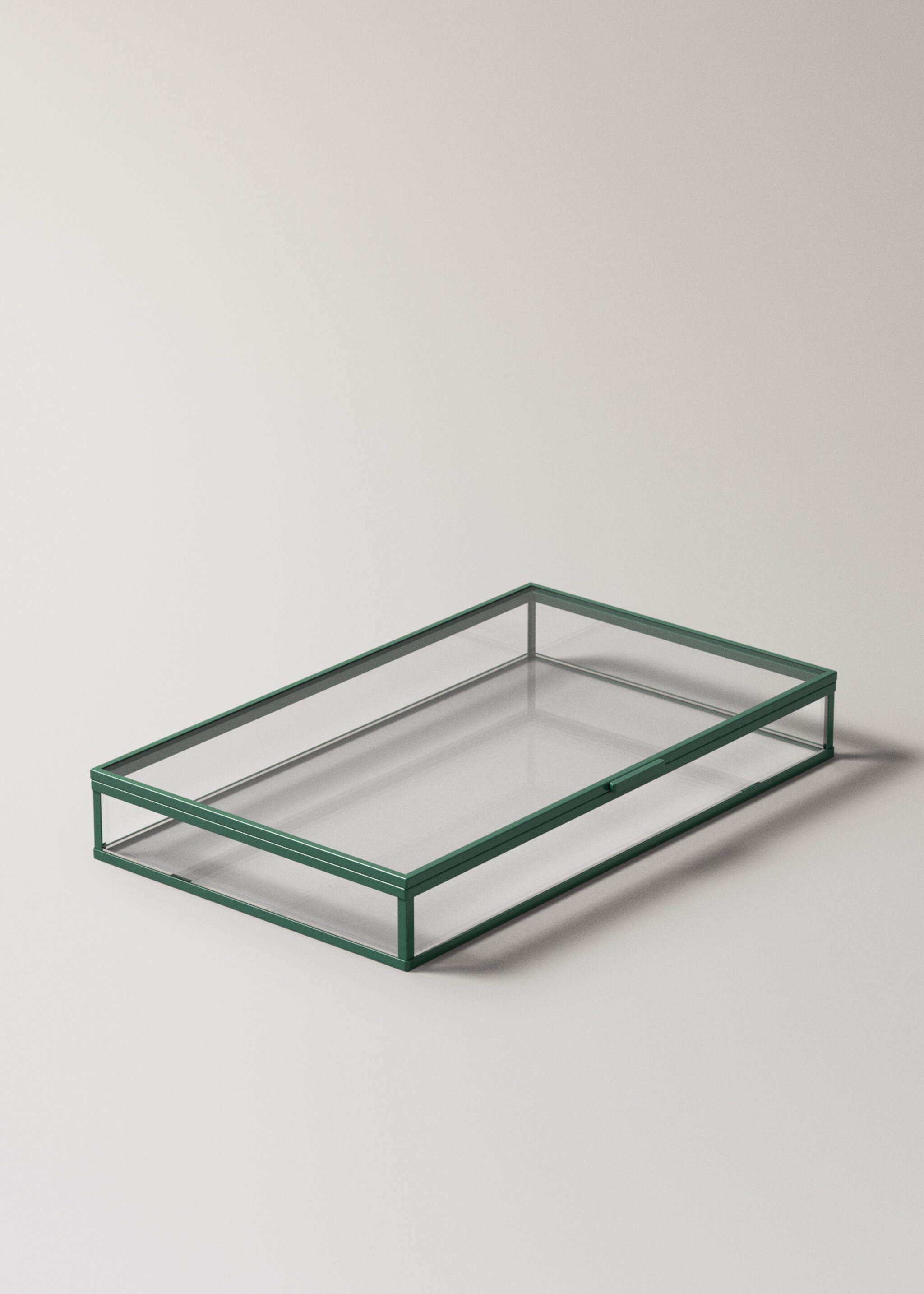 Medium-sized coloured glass box - Details of the article 2, Emerald Green. Ref: 27012914-00.