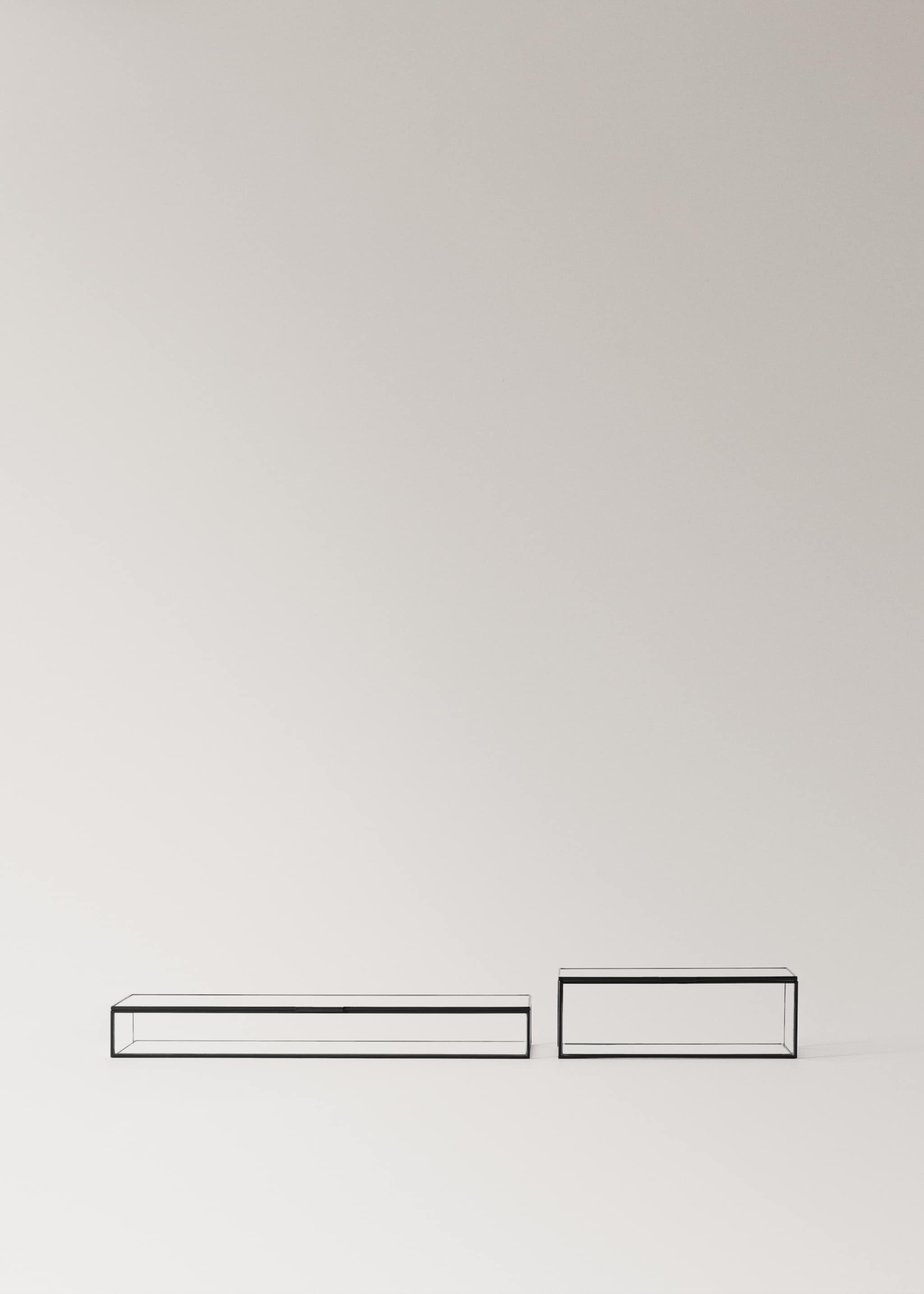 Small glass and metal jewellery box - Details of the article 3, Black. Ref: 27012917-00.