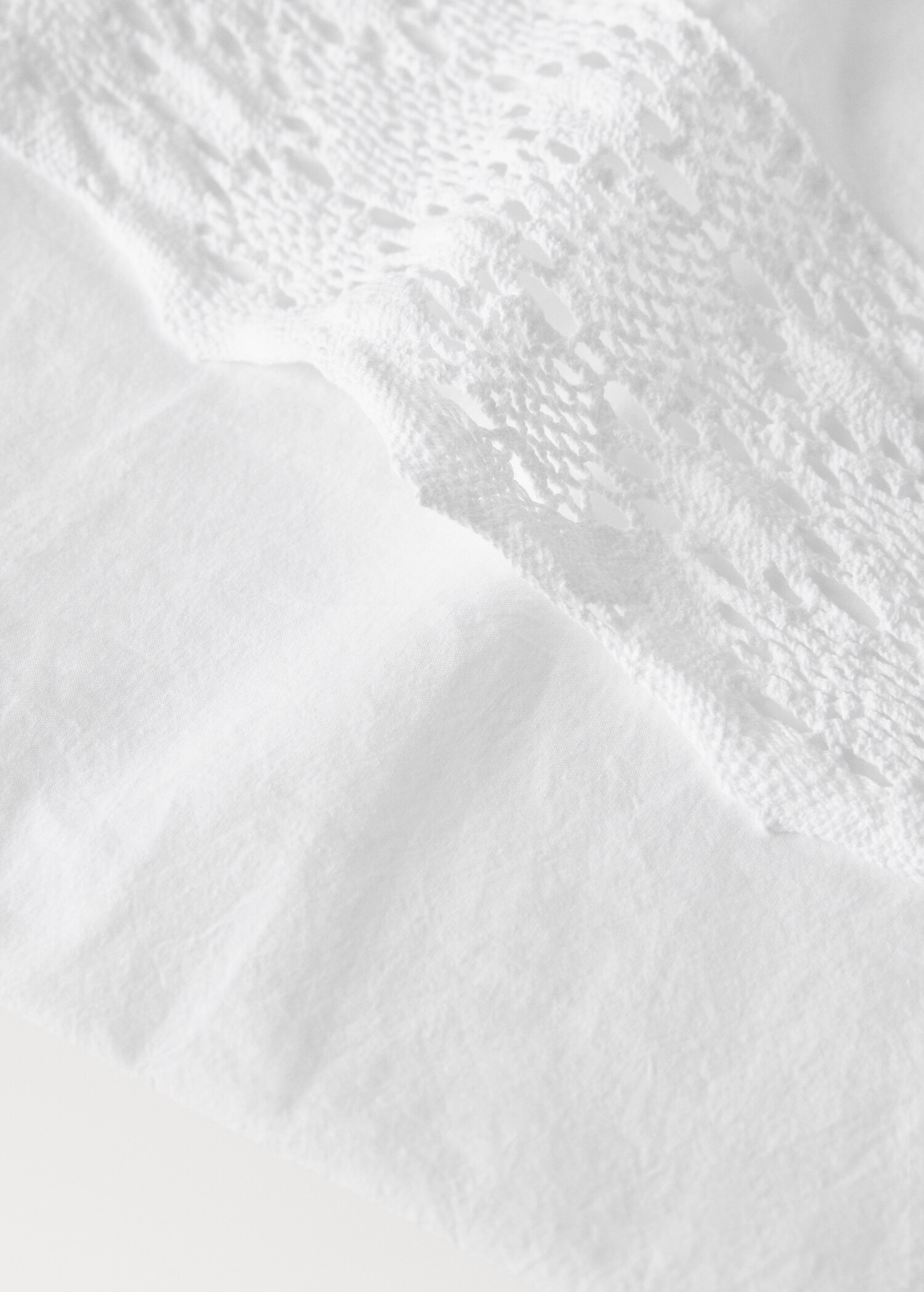 Top sheet cotton garment-dyed wide lace Bed 135/140 cm - Details of the article 1