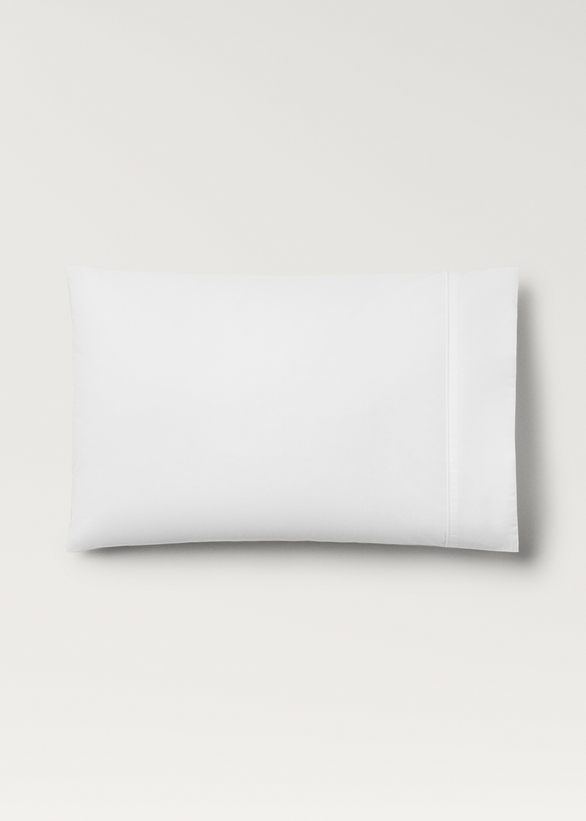 Two 500-thread count cotton percale pillowcases with rounded piping detail 50x75 cm - Article without model, White. Ref: 27012941-00.