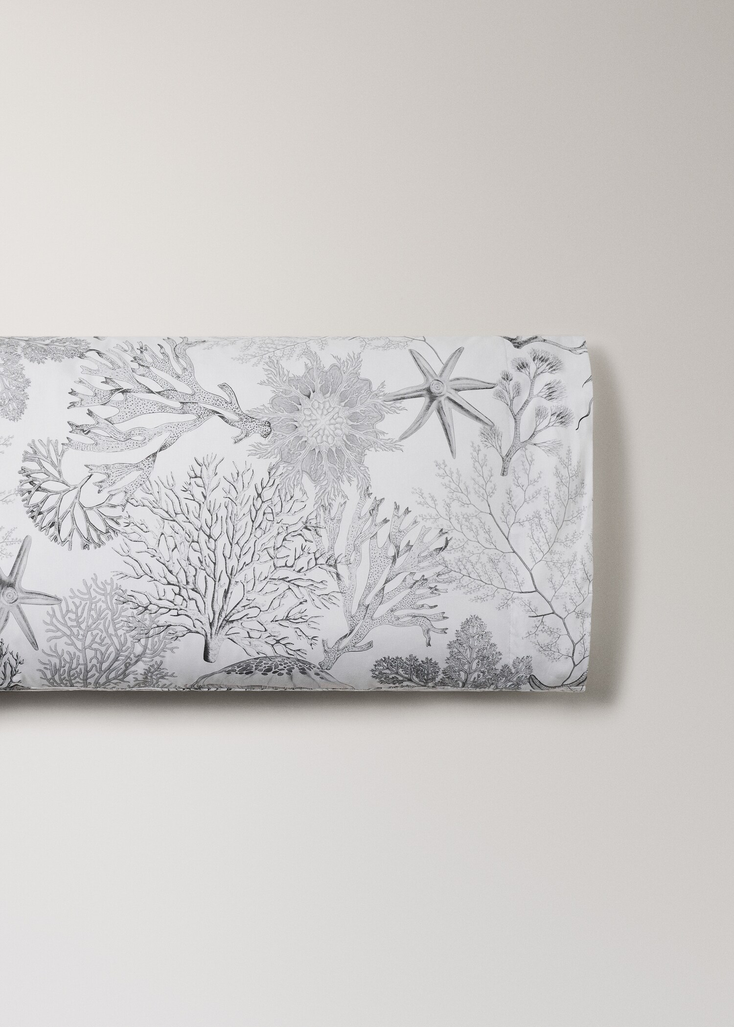Printed percale pillowcase with sea print 45x110 cm - Article without model
