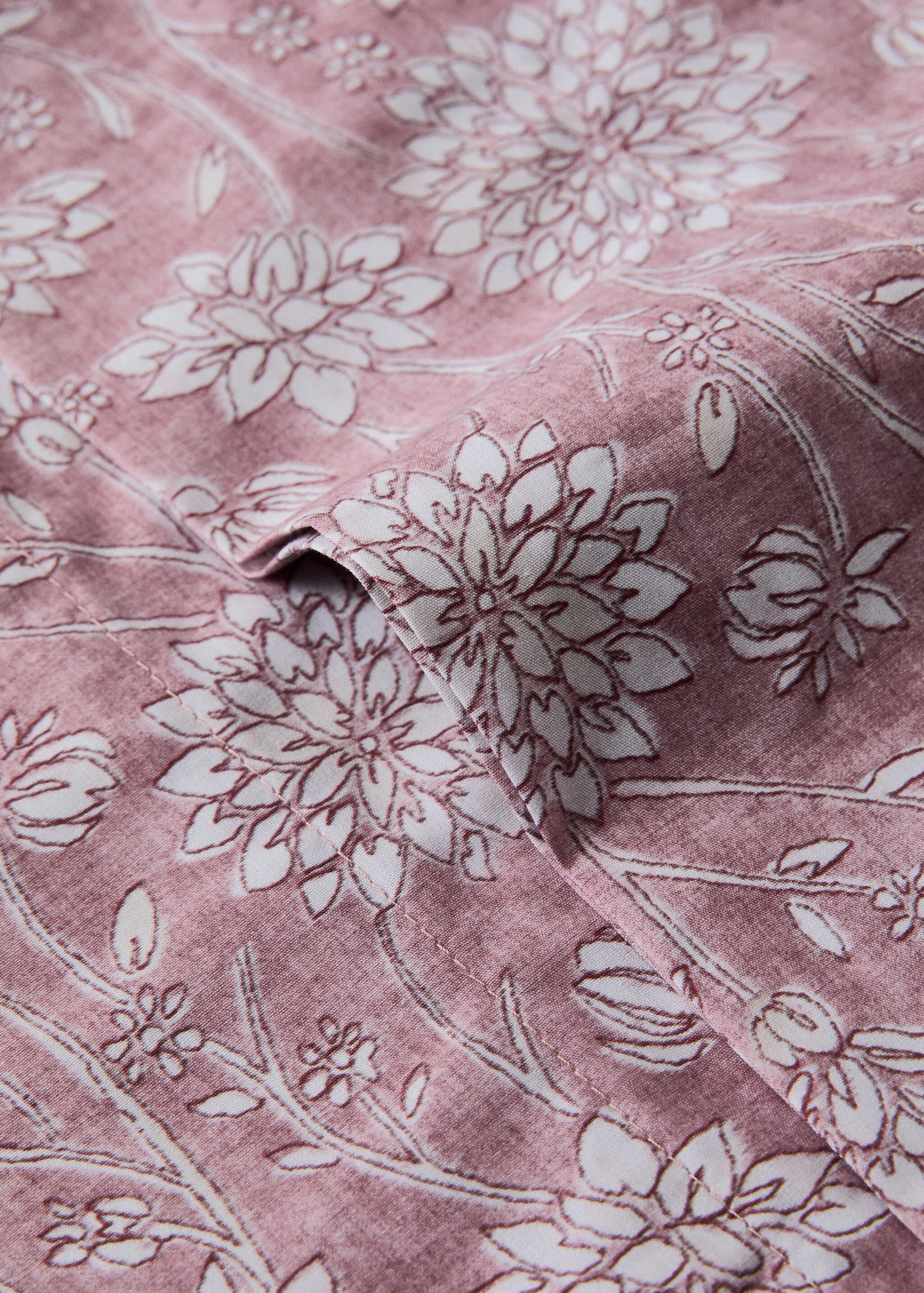 Fine stripe print pillow cover 45X110 cm - Details of the article 2, Pale Pink. Ref: 27012949-00.