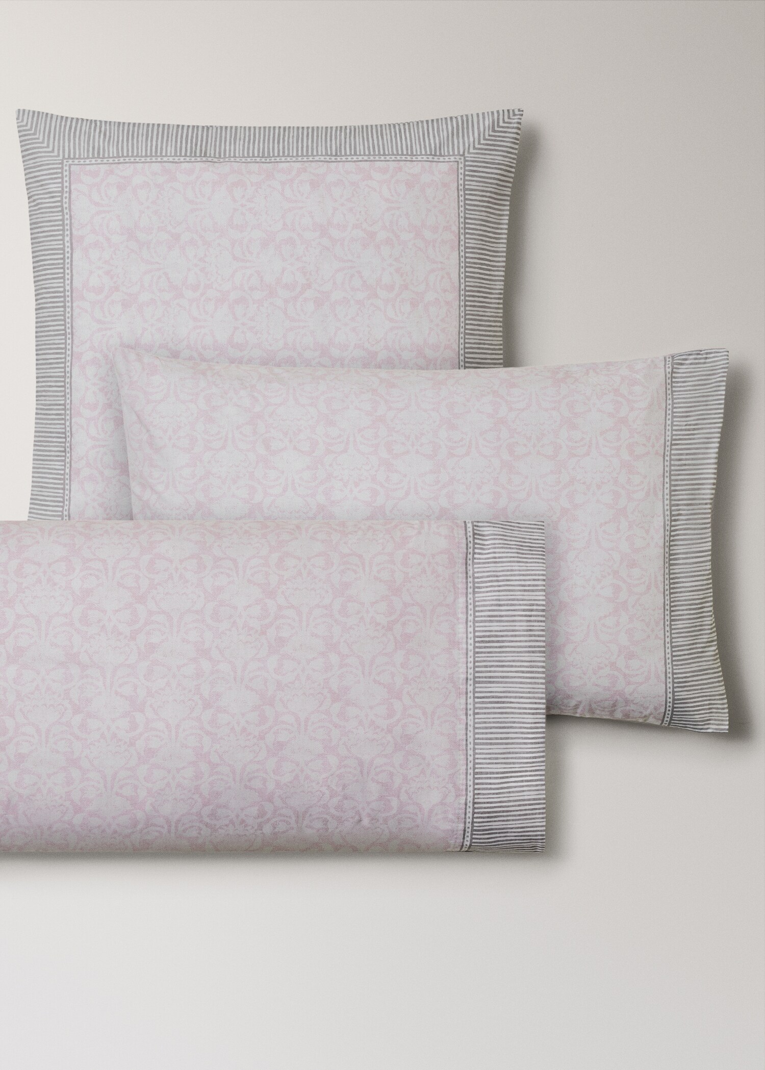 Taies d'oreiller percale de coton motif fleuri frise 50x75 cm - Détail de l'article 4