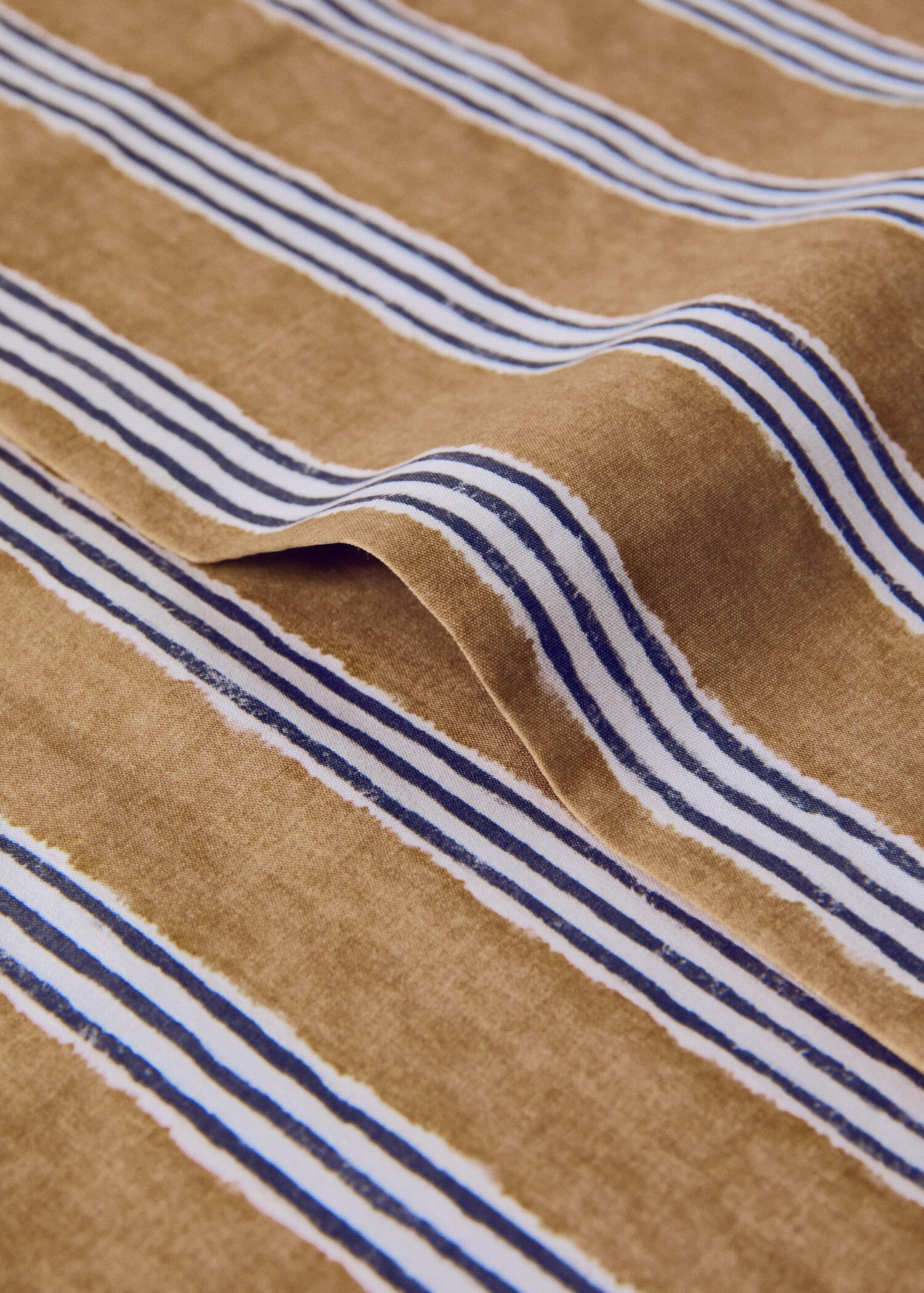 Tricolour striped percale cotton pillowcase 45x110 cm - Details of the article 1