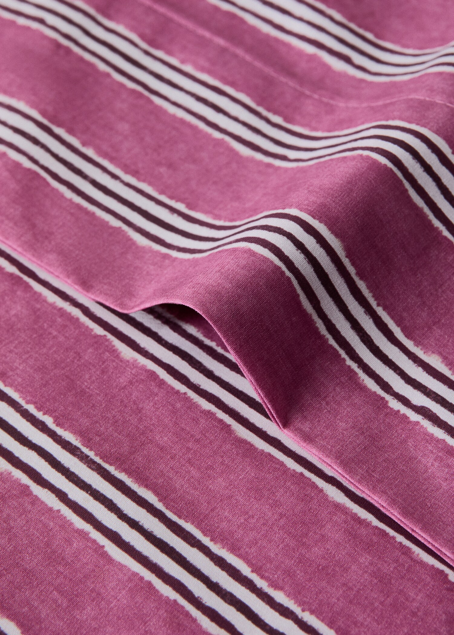 Tricolour striped percale cotton pillowcase 45x110 cm - Details of the article 1