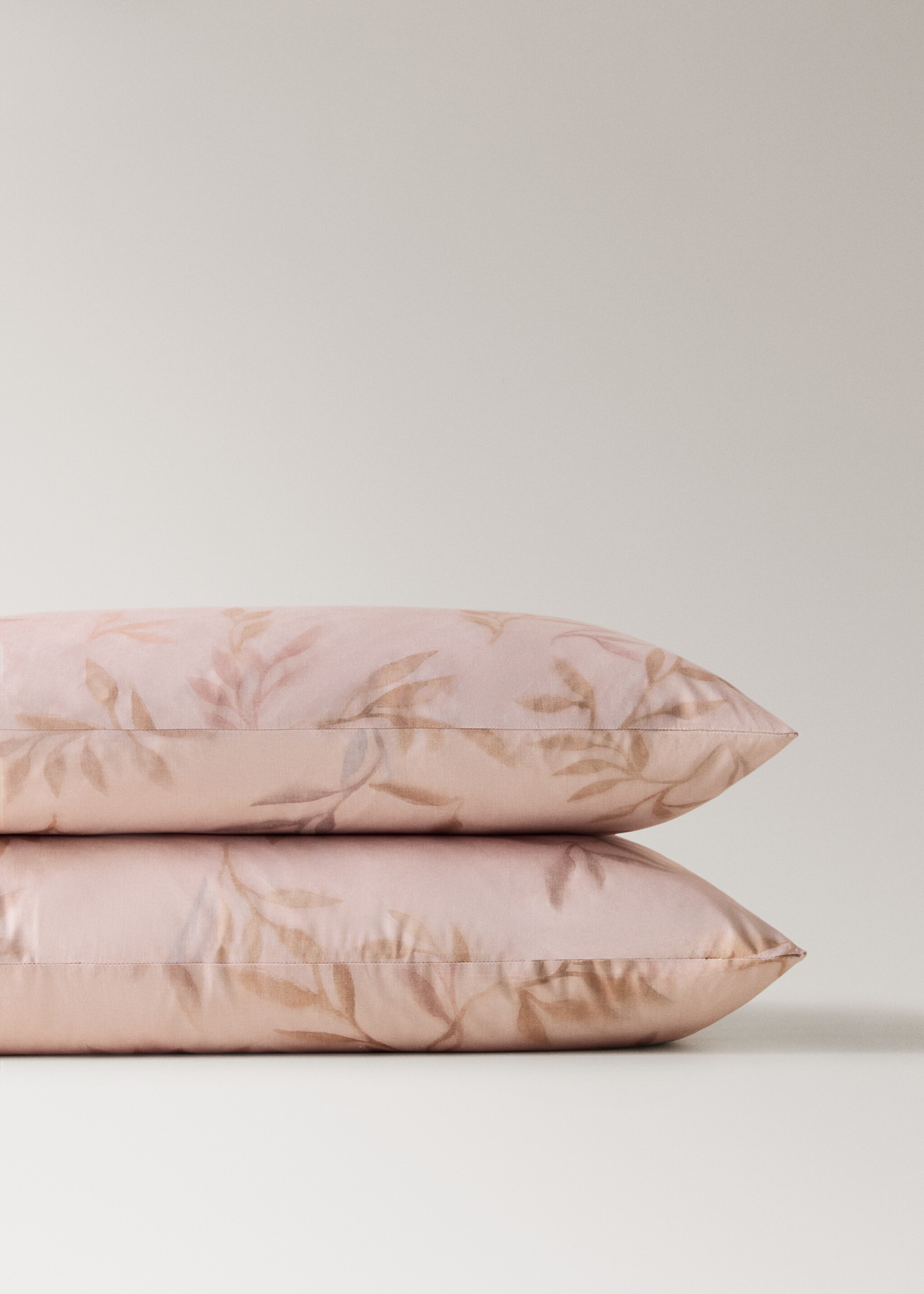 Dues fundes coixí cotó percala estampat fulles 50x75 cm - Detall de l'article 3, Préssec. Ref: 27012974-00.