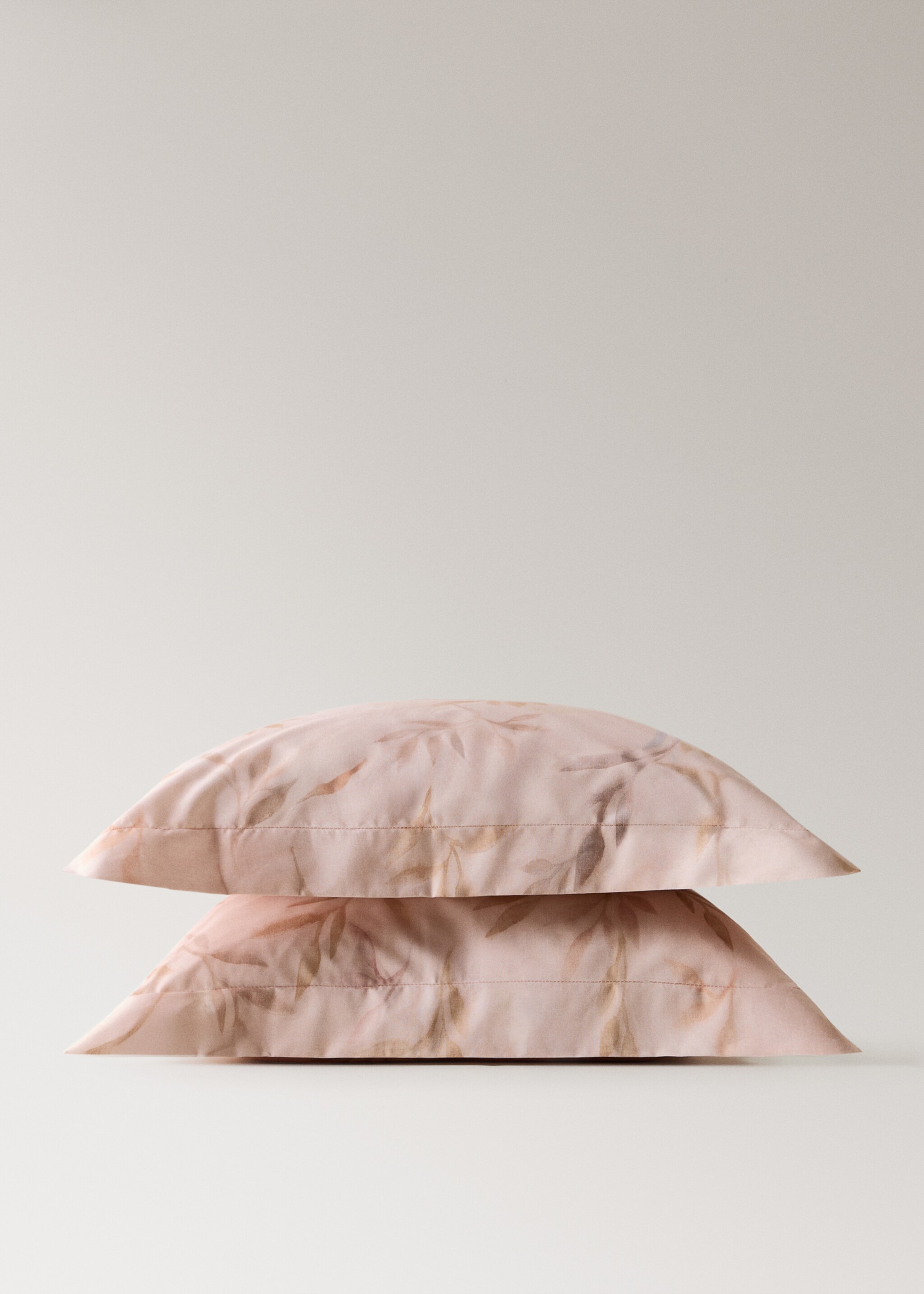 Dues fundes coixí cotó percala estampat fulles 60x60 cm - Detall de l'article 3, Préssec. Ref: 27012975-00.