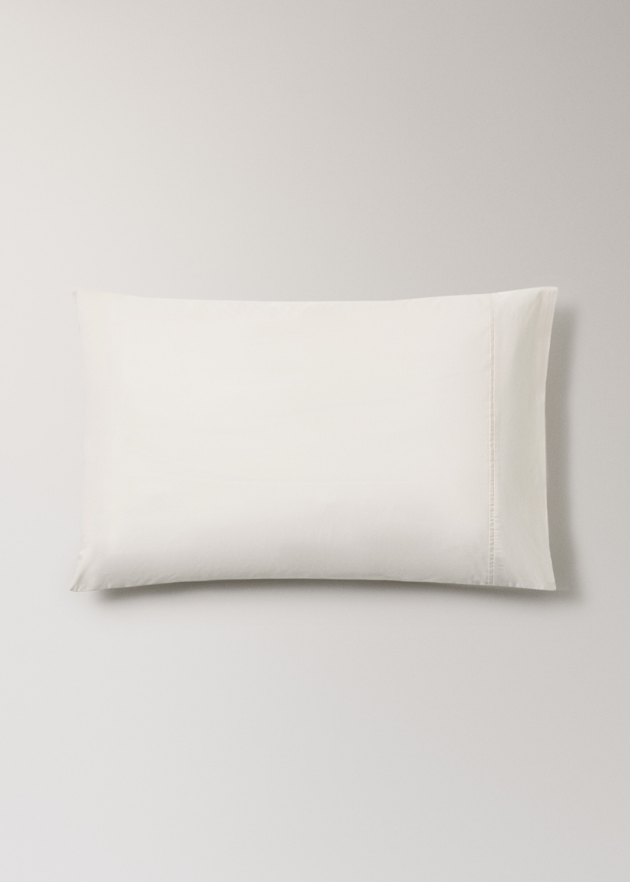 Δύο μαξιλαροθήκες από βαμβάκι μερσεριζέ 300 κλωστών 50x75 εκ - Προϊόν χωρίς μοντέλο, Λευκό Ιβουάρ. Ref: 27012983-00.