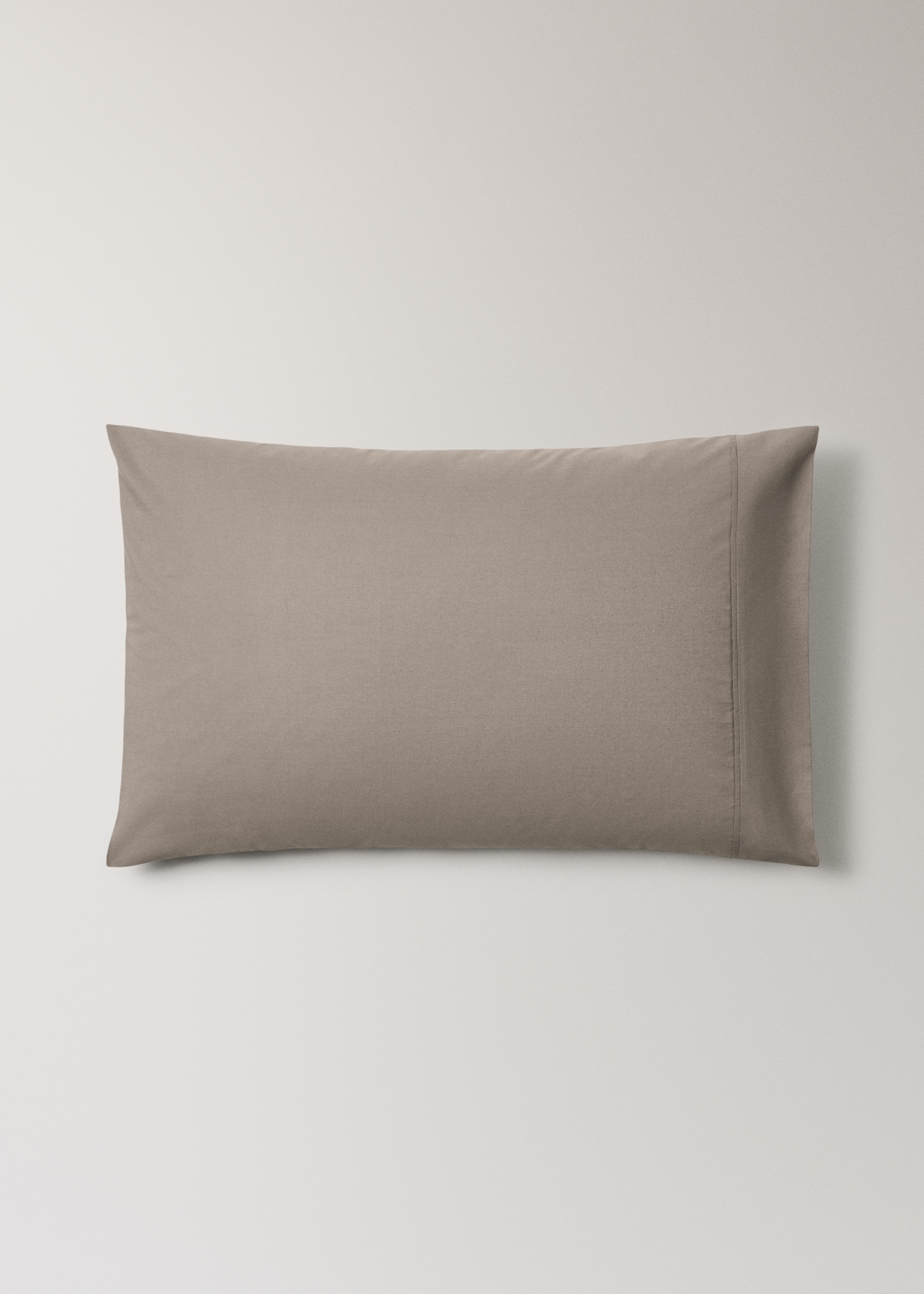 Two 300-thread count cotton percale pillowcases 50x75 cm - Article without model, Coffee. Ref: 27012983-00.