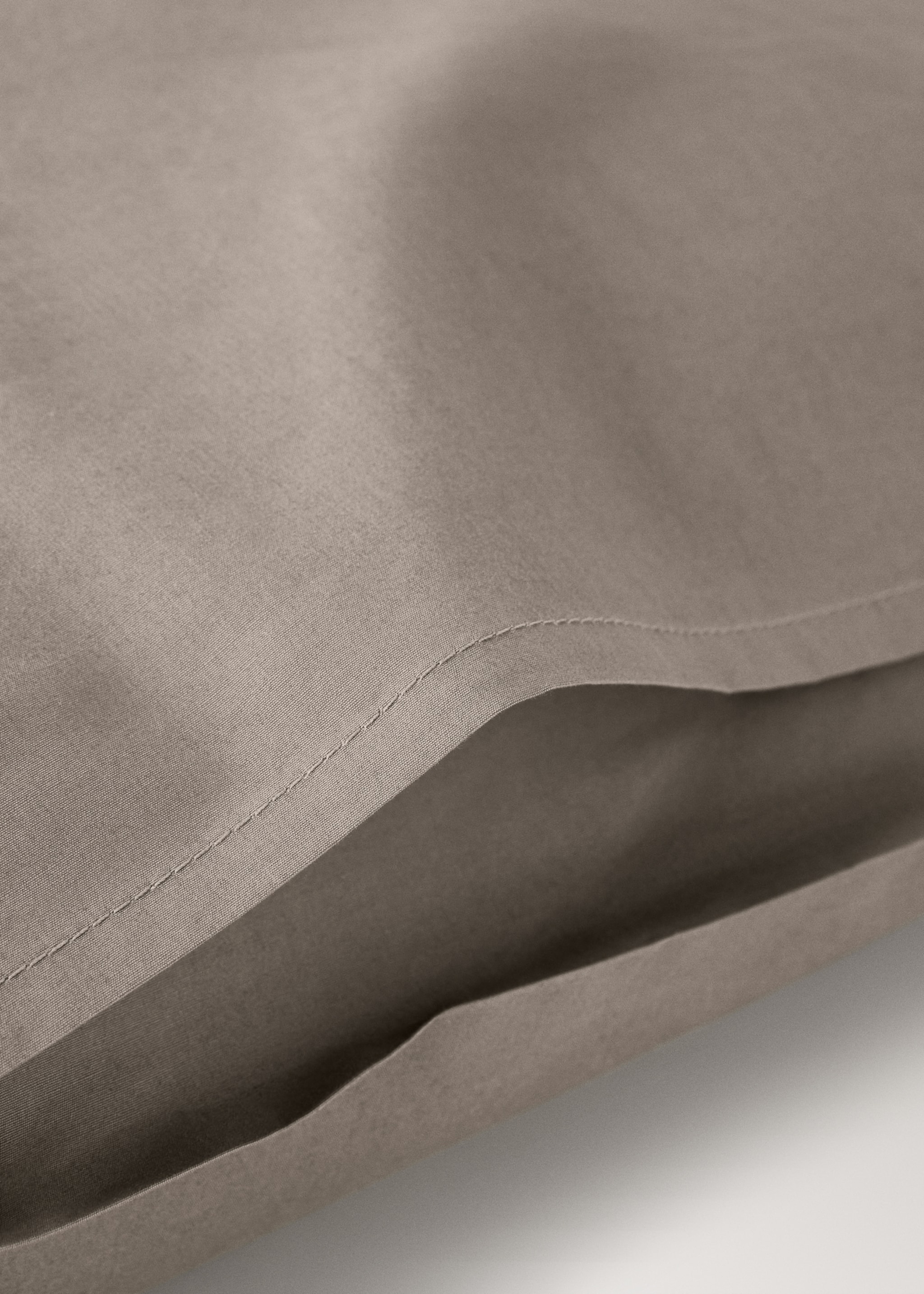 Two 300-thread count cotton percale pillowcases 50x75 cm - Details of the article 2, Coffee. Ref: 27012983-00.