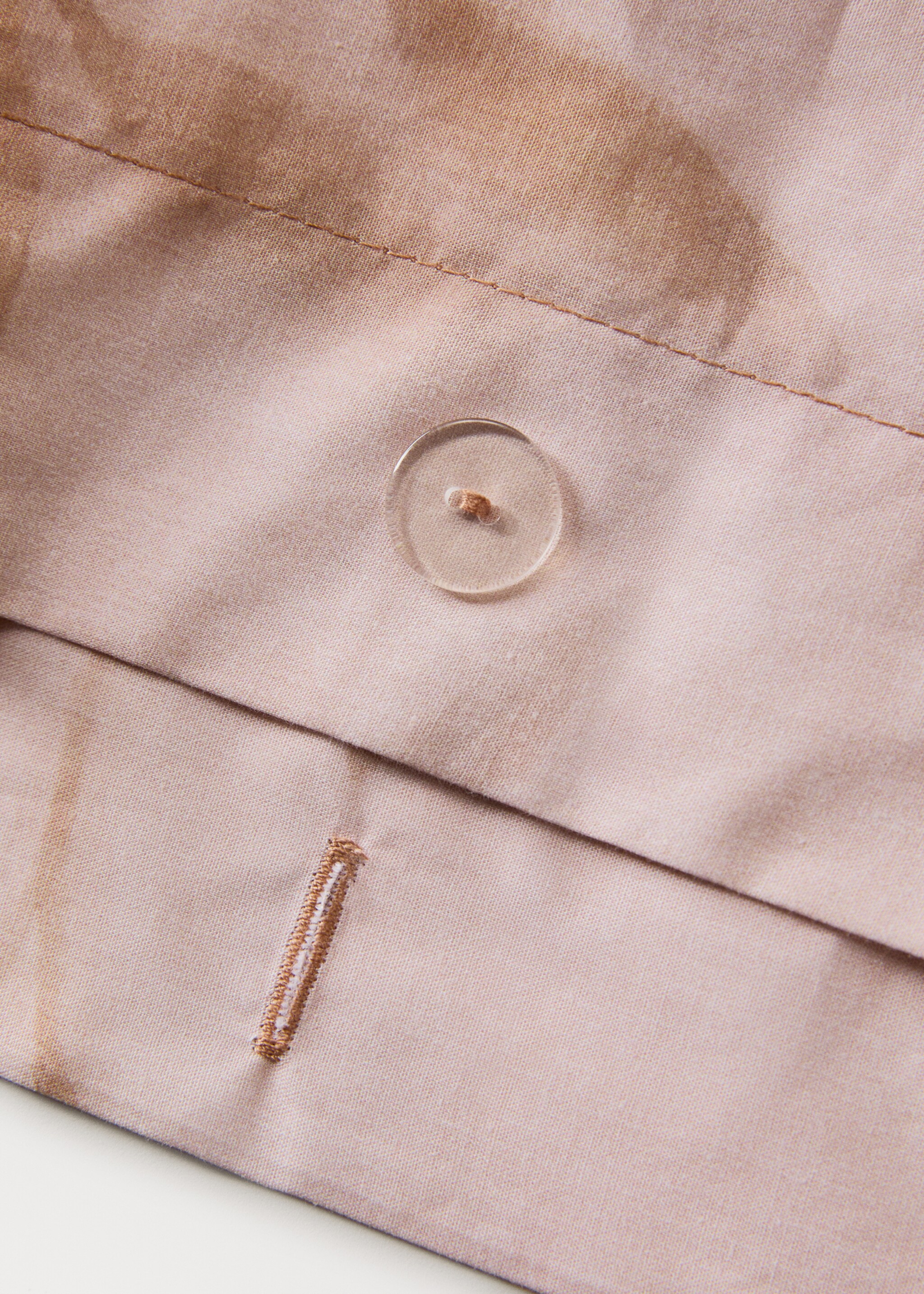 Percale cotton printed leaf duvet cover Double bed 135/140cm - Details of the article 1, Peach. Ref: 27013034-00.