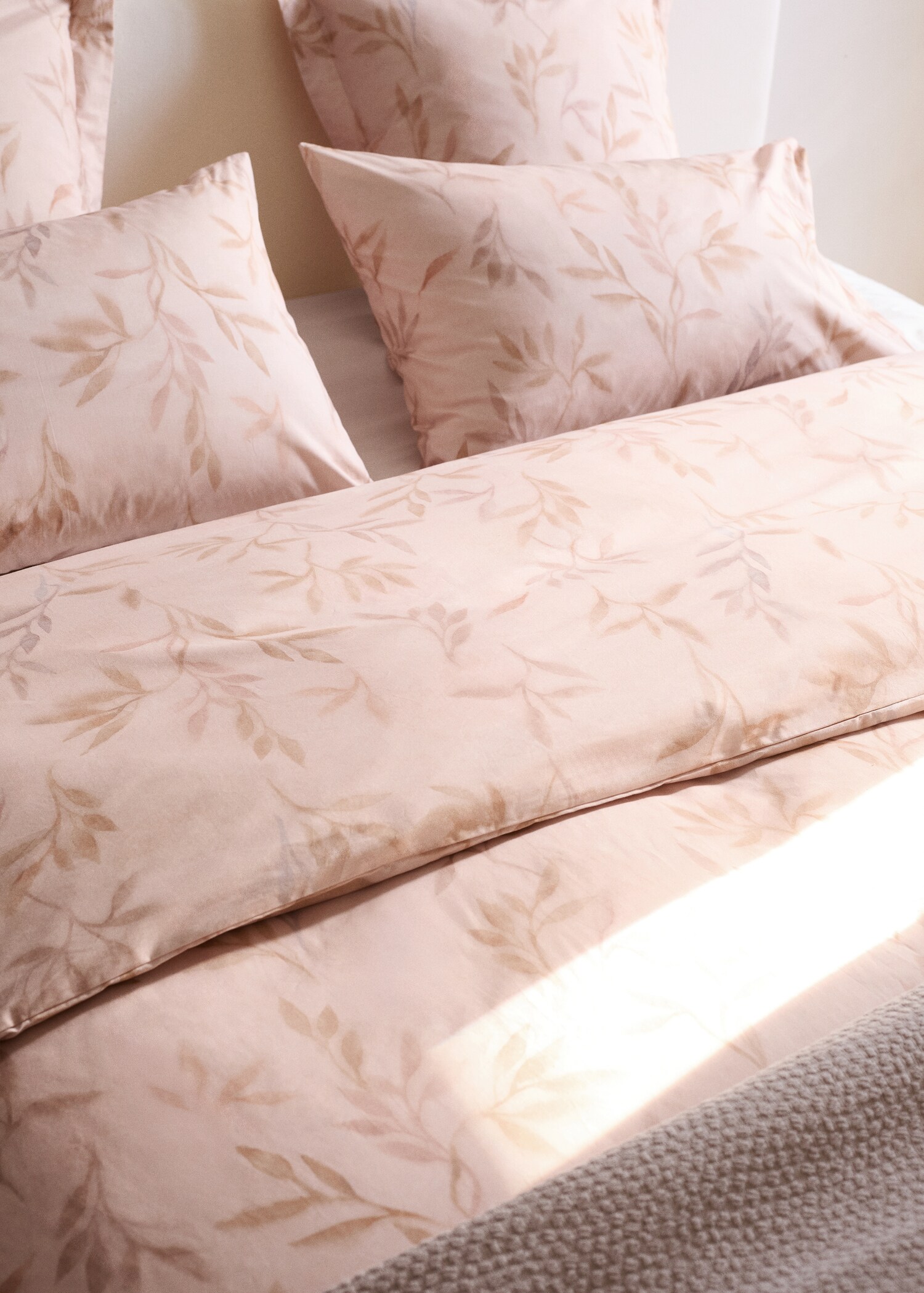 Percale cotton printed leaf duvet cover Double bed 135/140cm - Details of the article 7