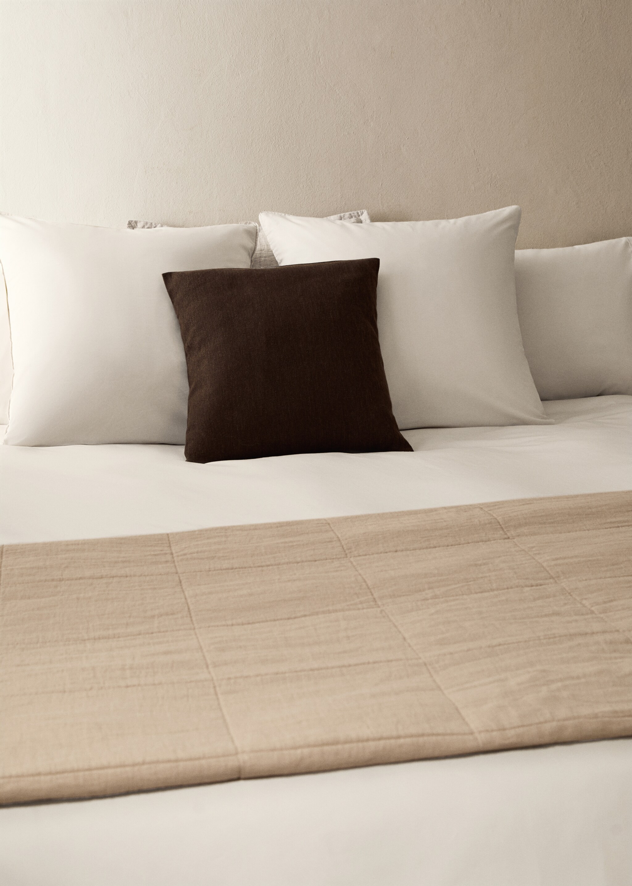 300 threads count cotton percale duvet cover Single bed - Details of the article 6, Ivory White. Ref: 27013055-00.