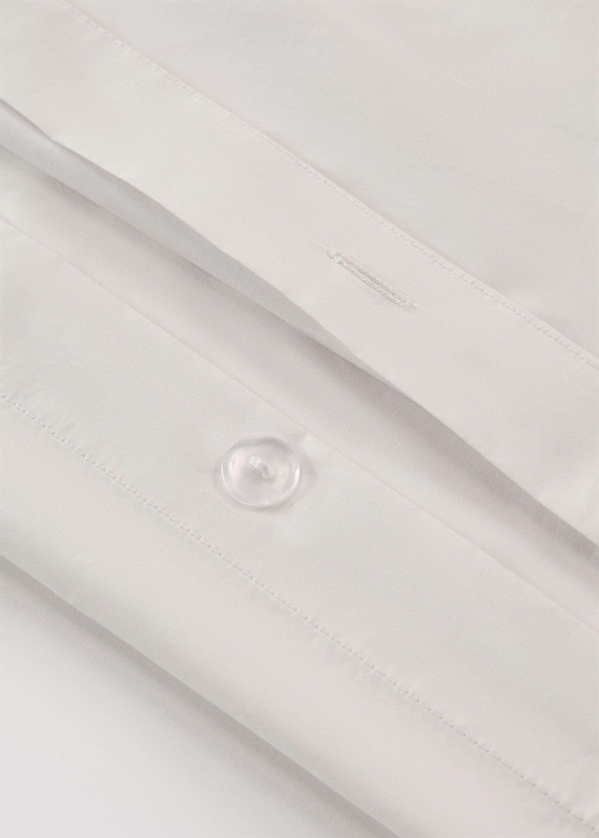 300 threads percale cotton duvet cover King bed - Details of the article 1, Ivory White. Ref: 27013057-00.