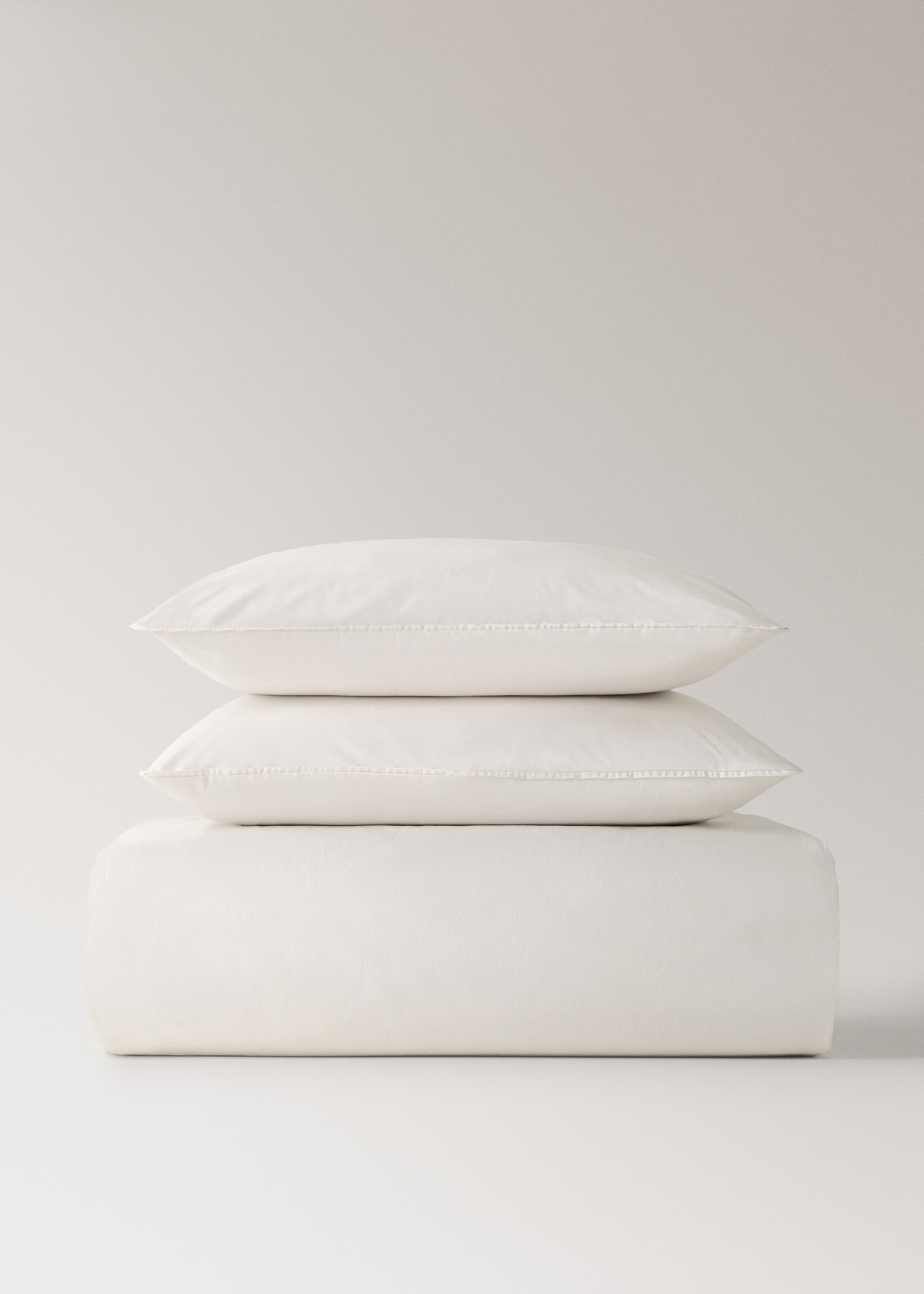 300 threads cotton percale duvet cover Superking bed - Article without model, Ivory White. Ref: 27013058-00.