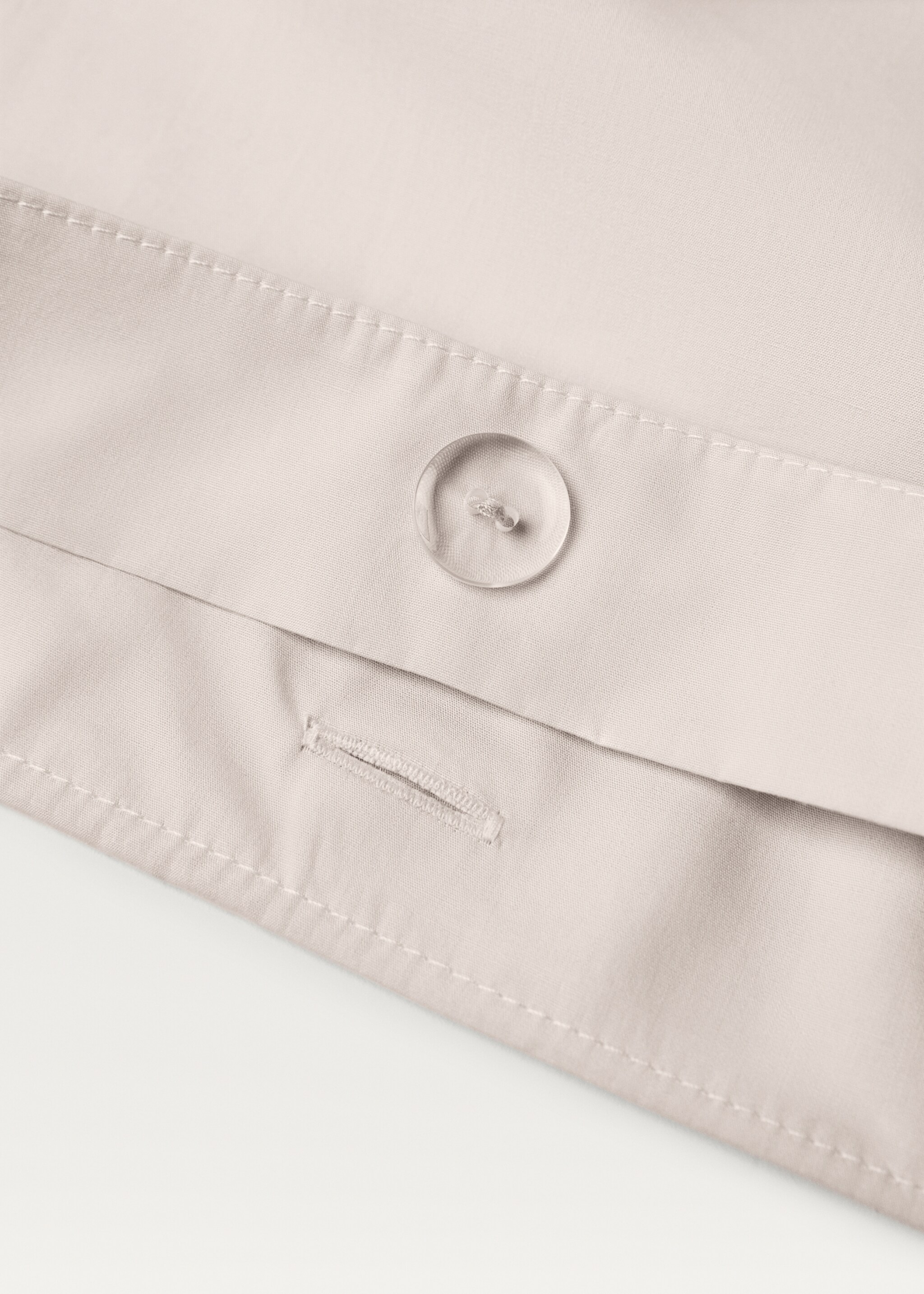 300 threads cotton percale duvet cover Superking bed - Details of the article 2, Light/Pastel Grey. Ref: 27013058-00.