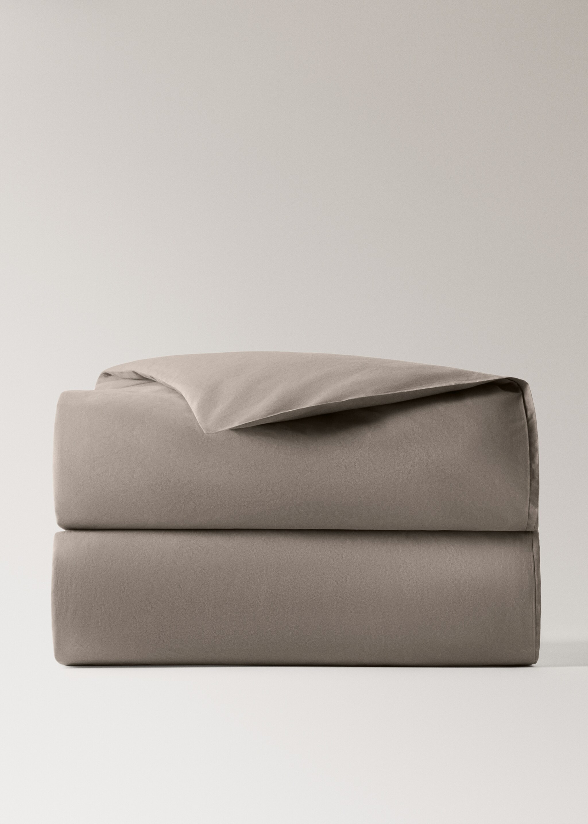 Housse de couette percale de coton 300 fils lit 180/200 cm - Article sans modèle, Café. Ref: 27013058-00.