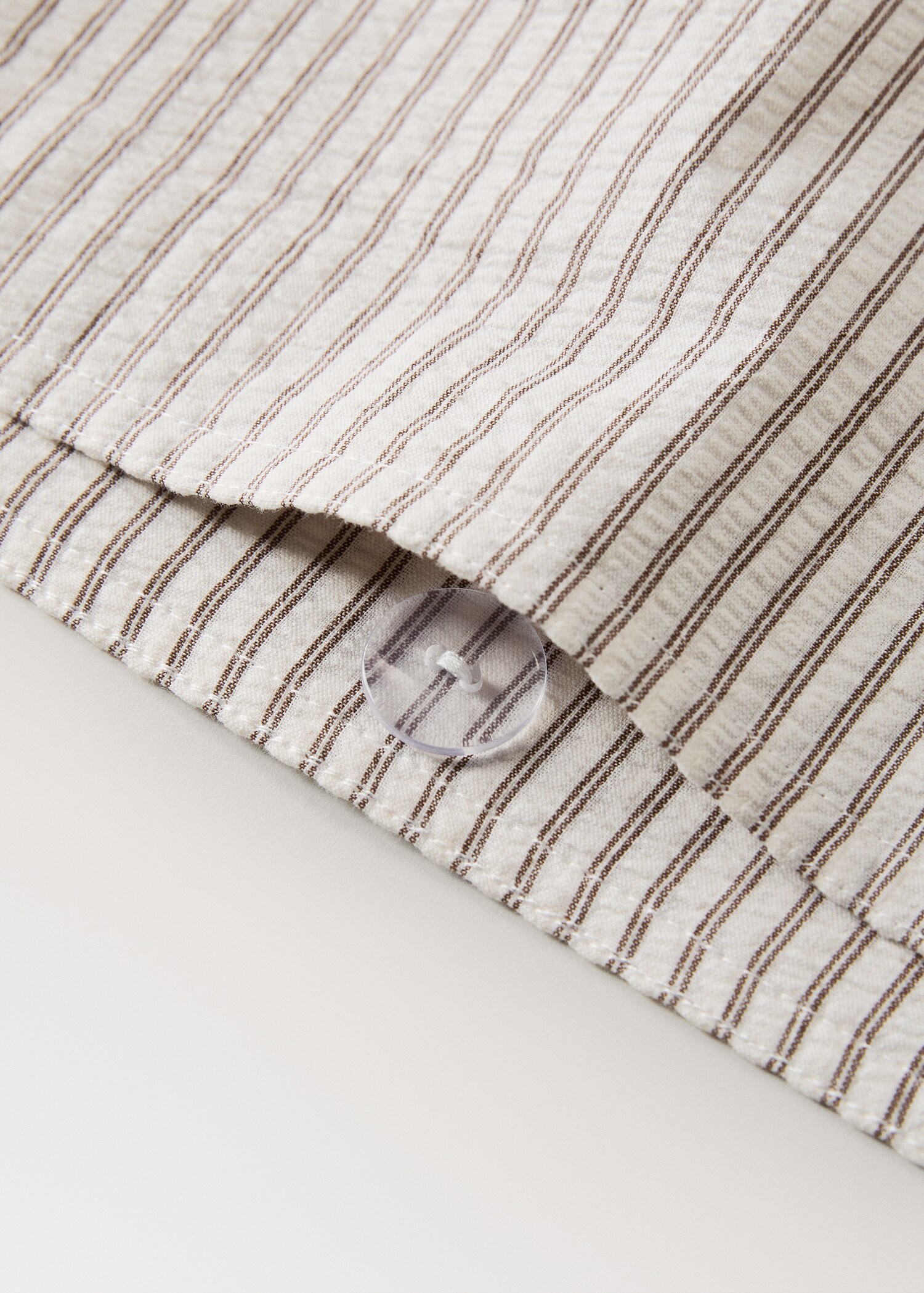 Seersucker cotton duvet cover with fine stripes for 90 cm bed - Details of the article 2