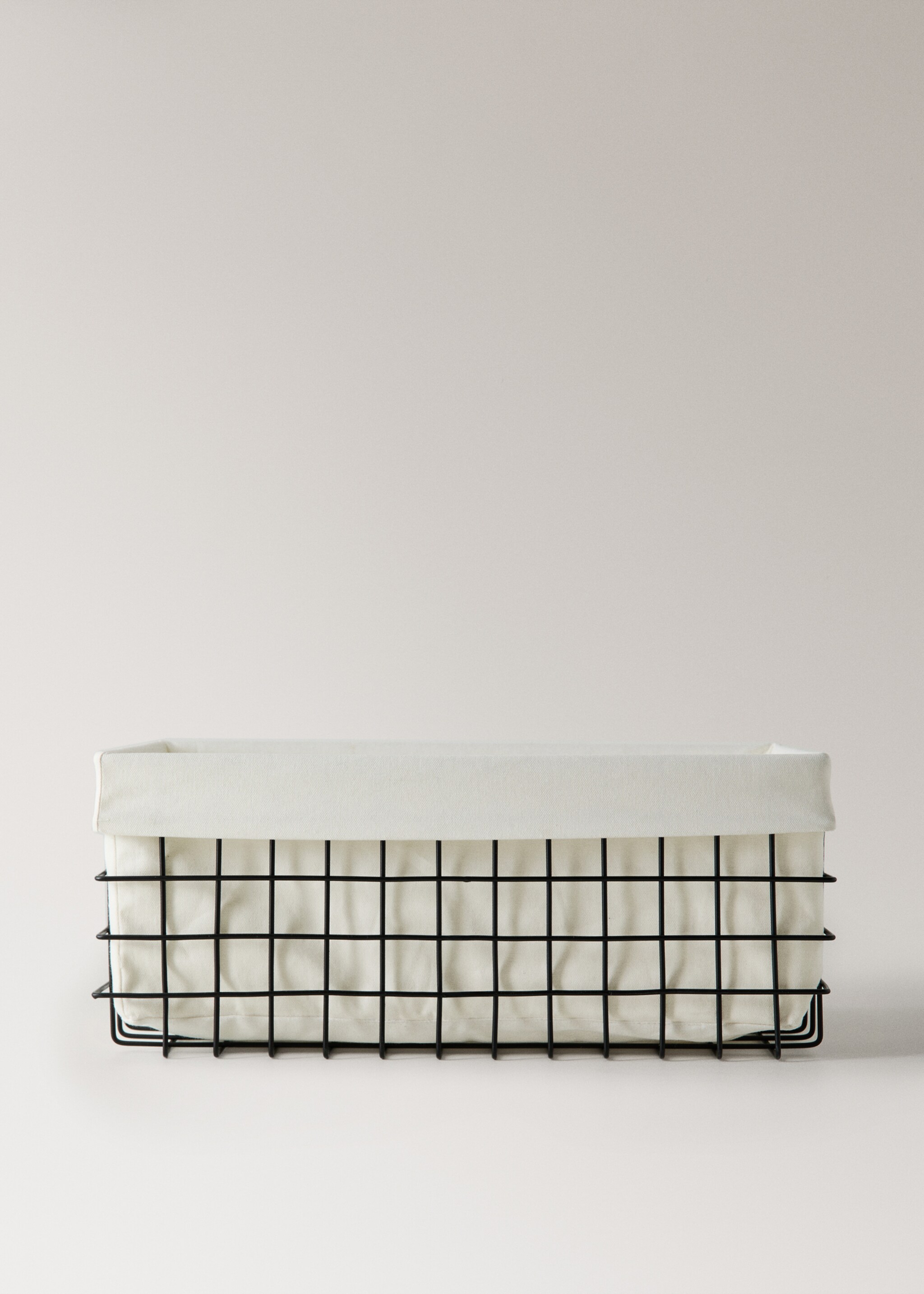 Large rectangular basket with lining - Article without model, Black. Ref: 27013283-00.