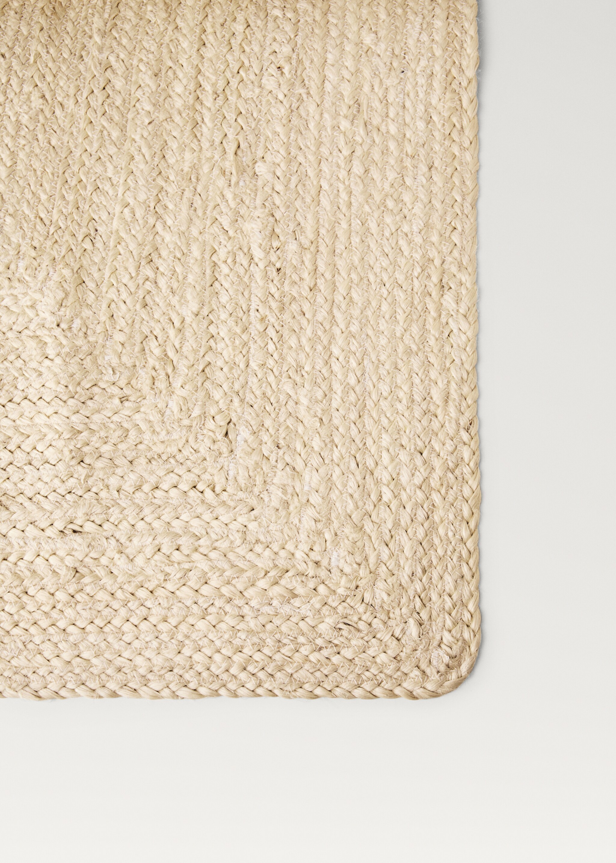 Large bleached braided jute rug - Medium plane, Sand. Ref: 27013287-00.