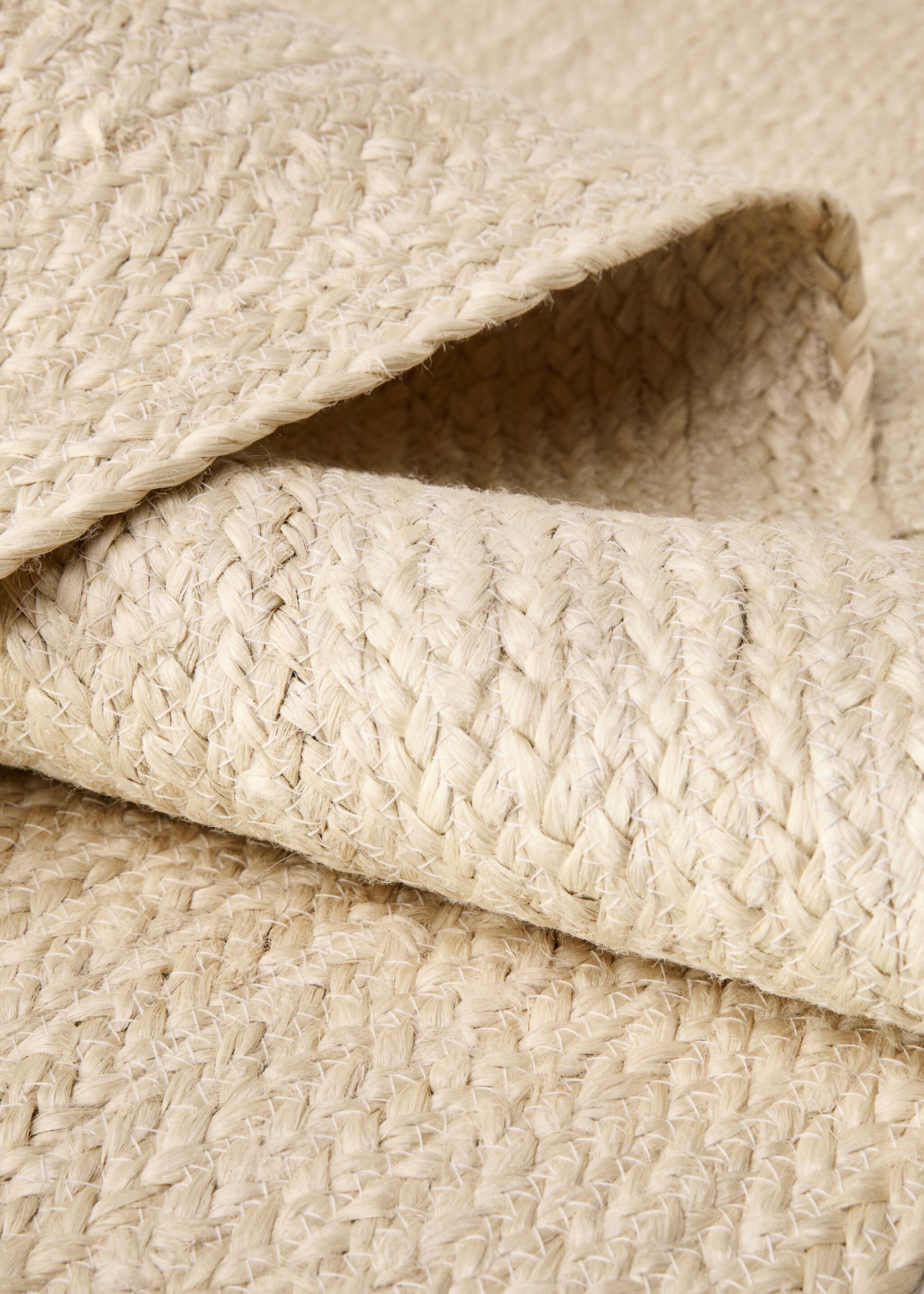 Large bleached braided jute rug - Details of the article 1, Sand. Ref: 27013287-00.