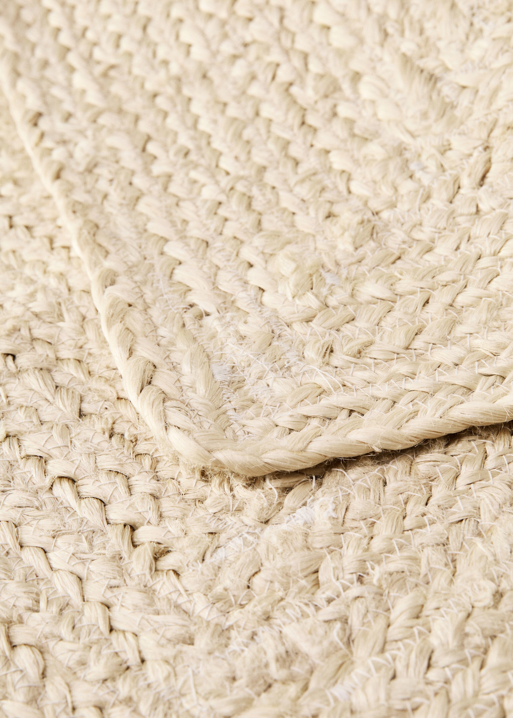 Velký bělený jutový koberec se zapletením - Detail zboží 2, Písková. Ref: 27013287-00.