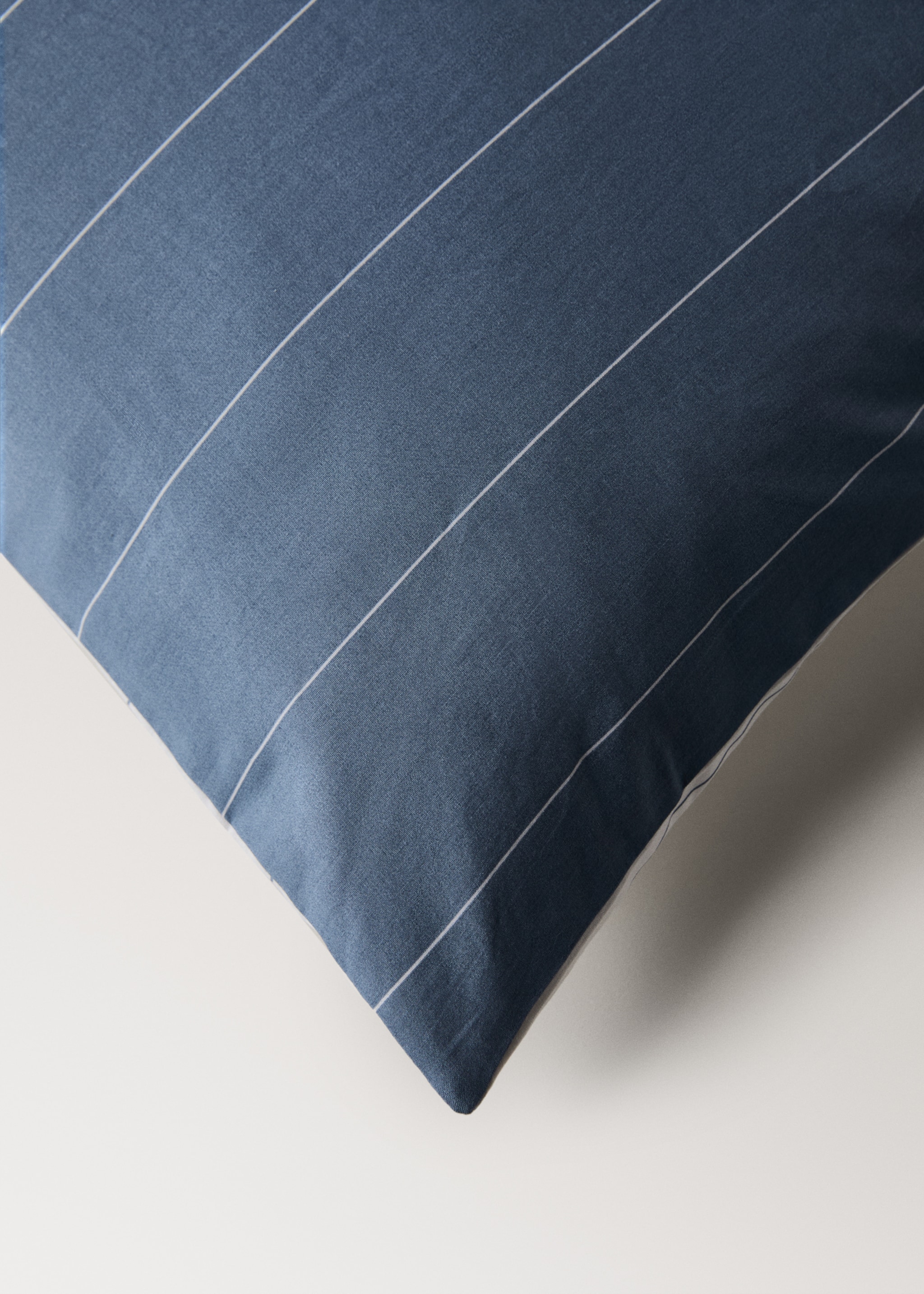 Funda nórdica 100% algodón rayas reversible Cama 150/160 cm - Detalle del artículo 3, Azul. Ref: 27013289-00.