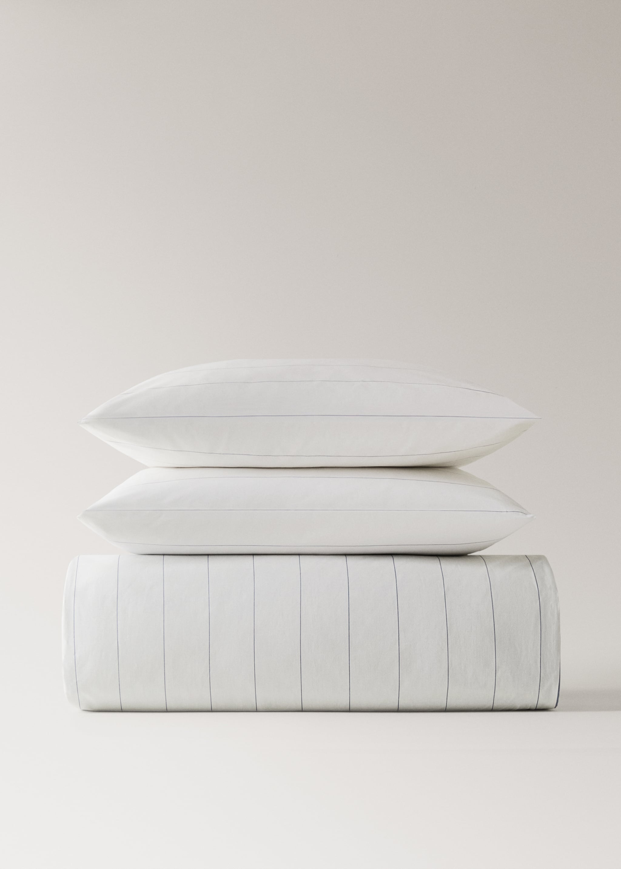 Funda nórdica 100% algodón rayas reversible Cama 150/160 cm - Detalle del artículo 4, Azul. Ref: 27013289-00.