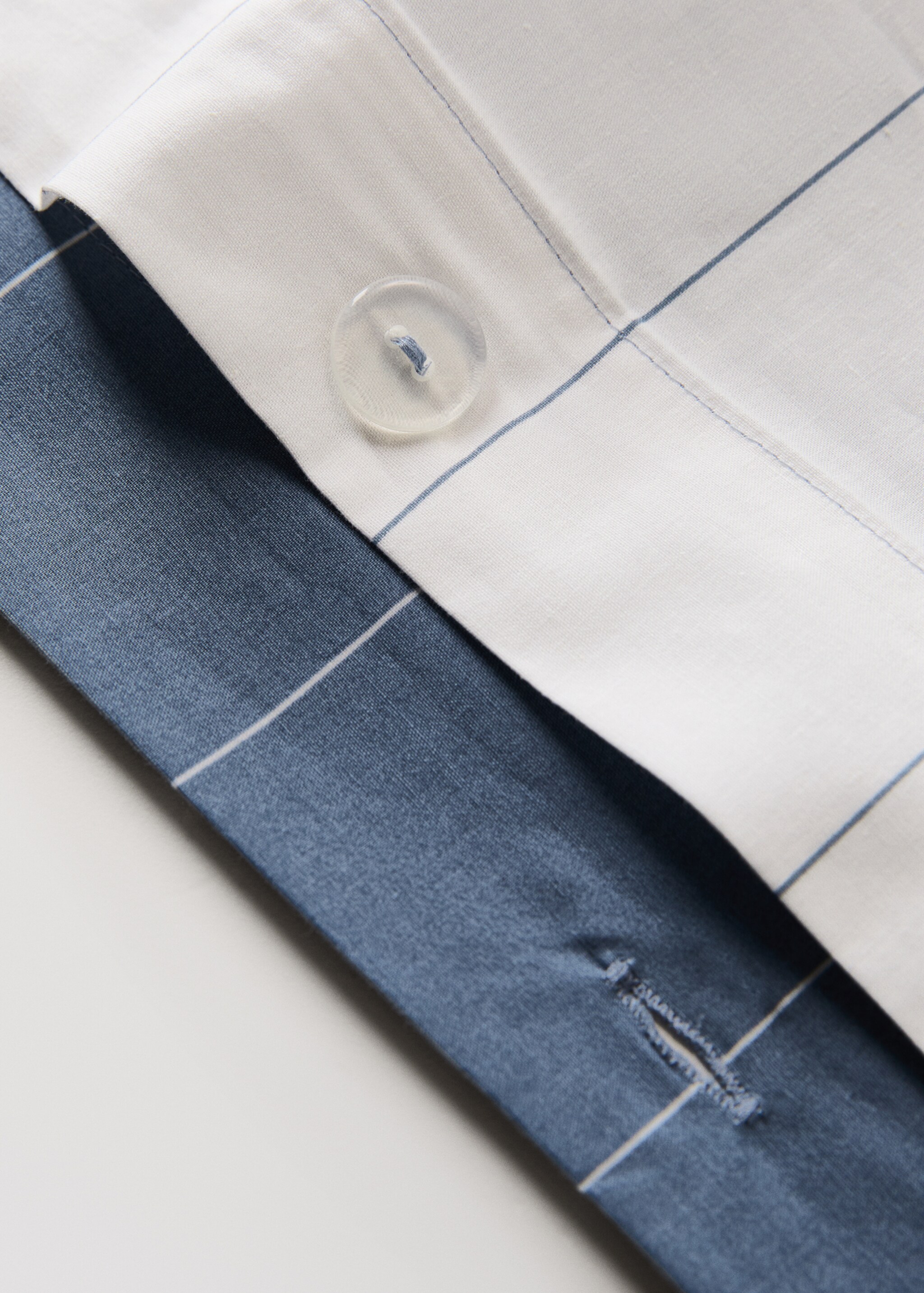 100% cotton reversible striped duvet cover for 180/200 cm bed - Details of the article 2, Blue. Ref: 27013290-00.