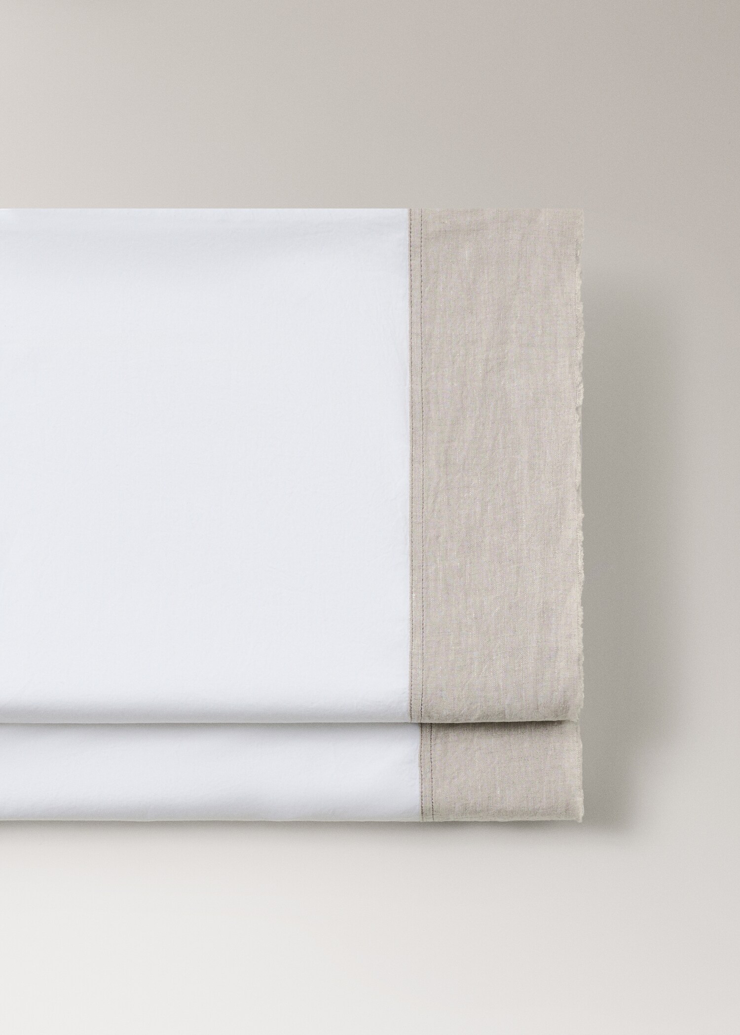 Washed cotton flat sheet with linen border Bed 200cm - Details of the article 2