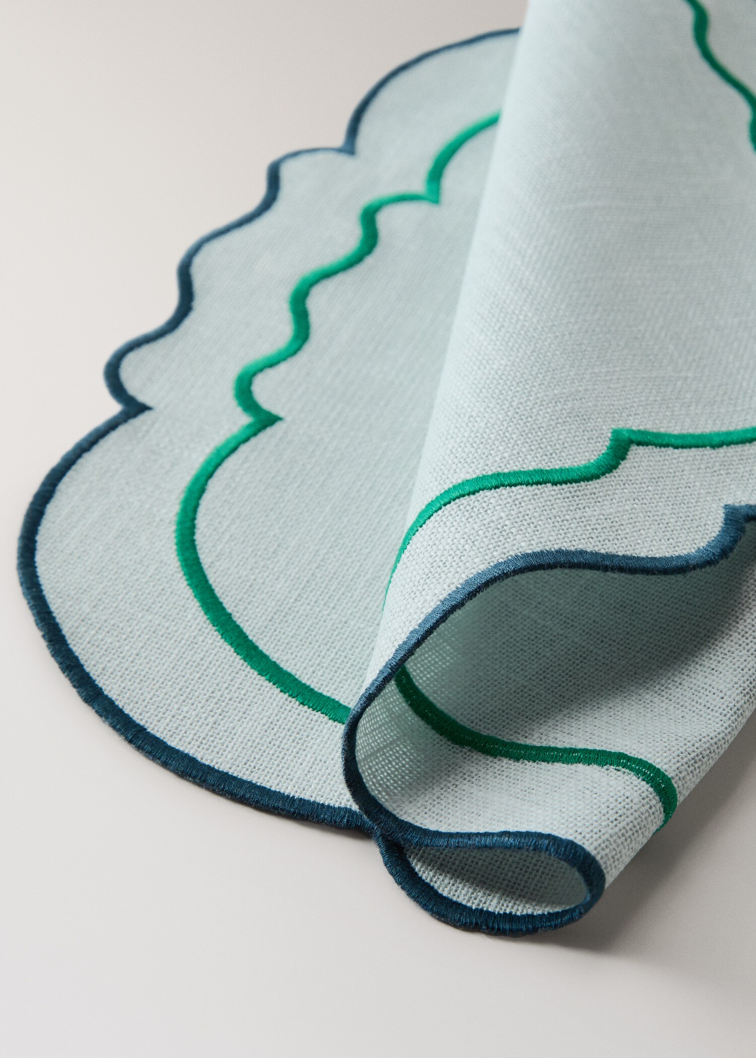 Ατομικό βαμβακερό τραπεζομάντηλο με κύματα - Λεπτομέρεια του προϊόντος 1