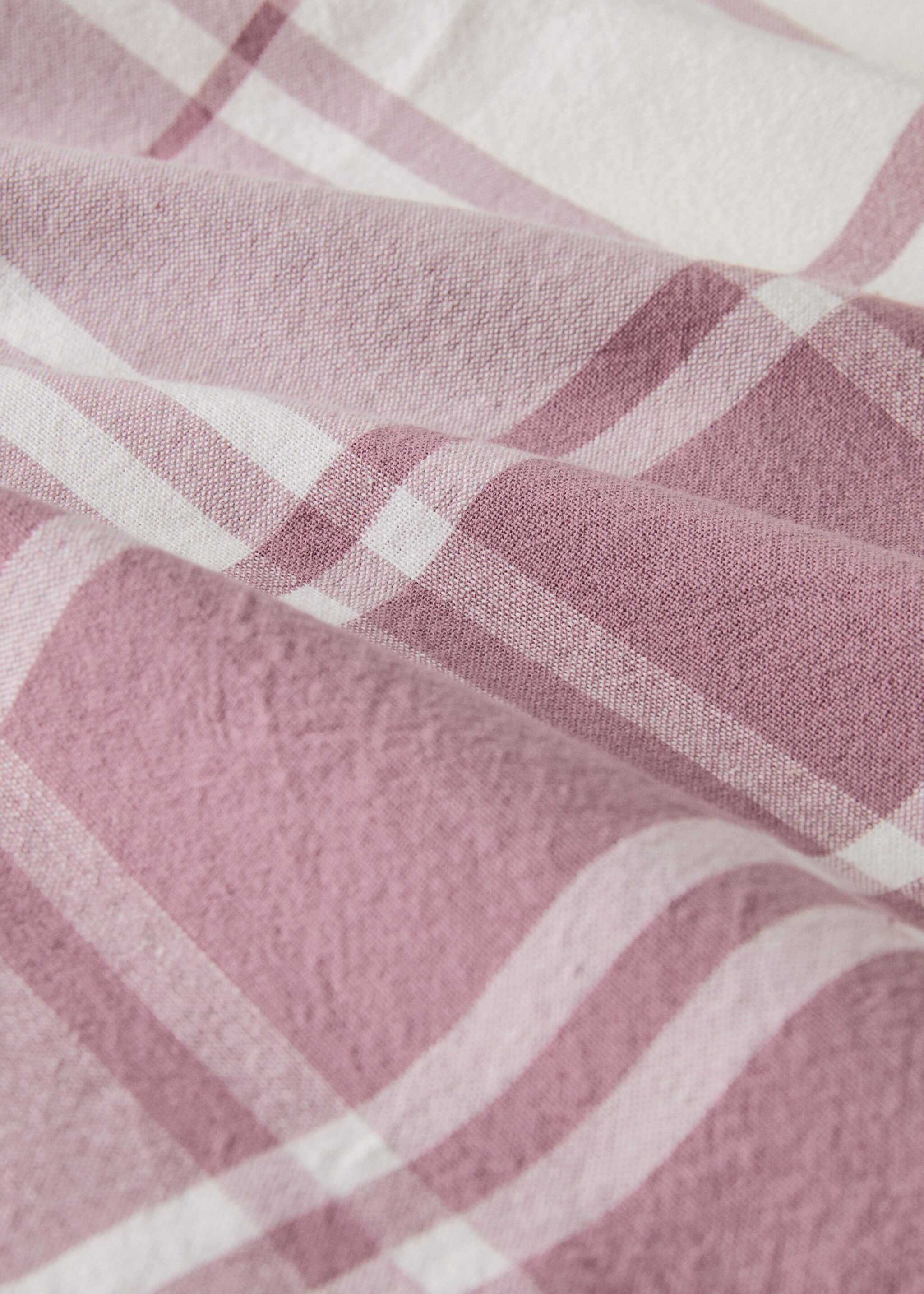 Ubrus 100% bavlna s kontrastními pruhy pro 6 až 8 osob - Detail zboží 2, Fialová šeřík. Ref: 27013296-00.