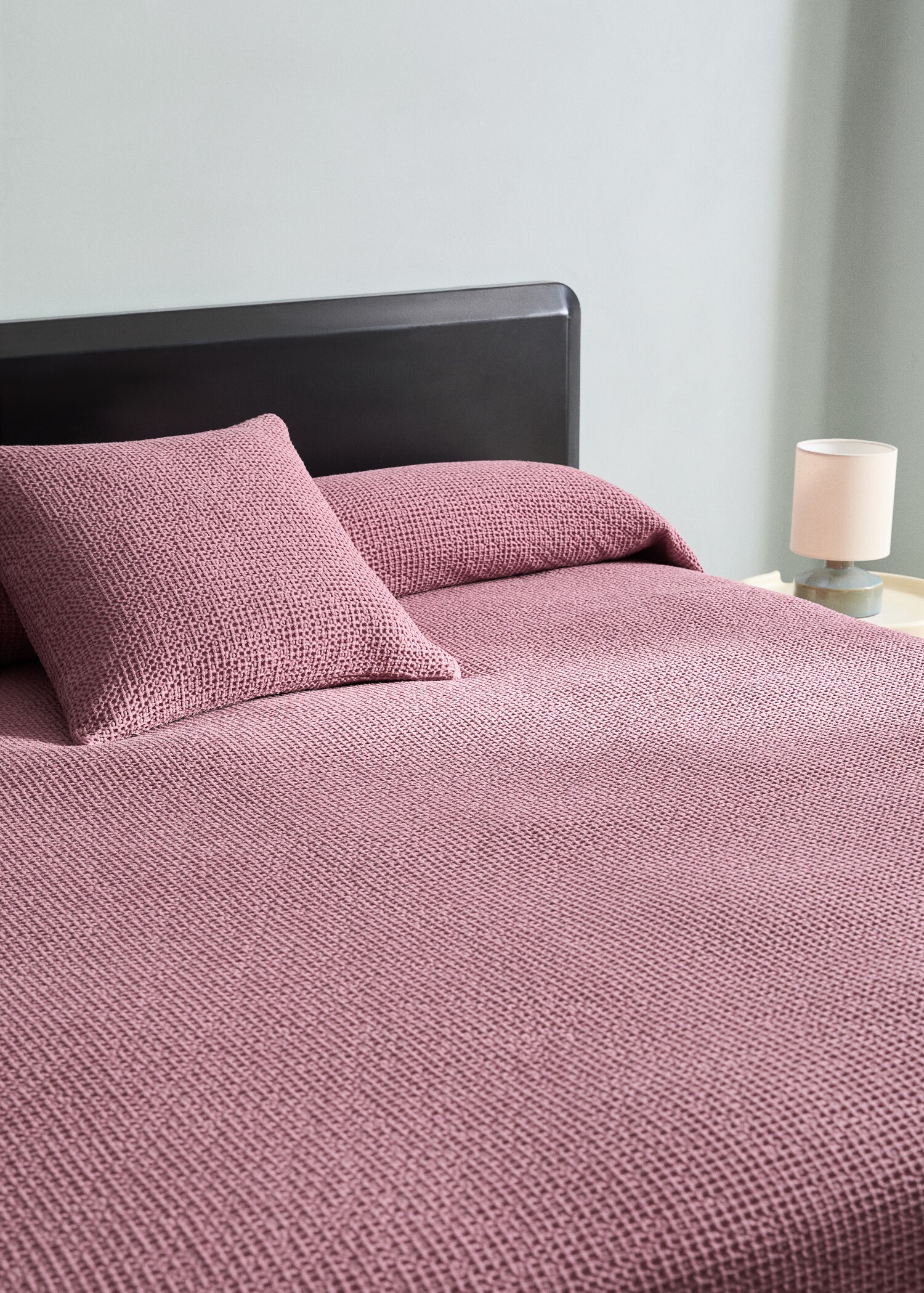 Garment-dyed waffle cotton bedspread for 130/150 cm bed - Details of the article 7