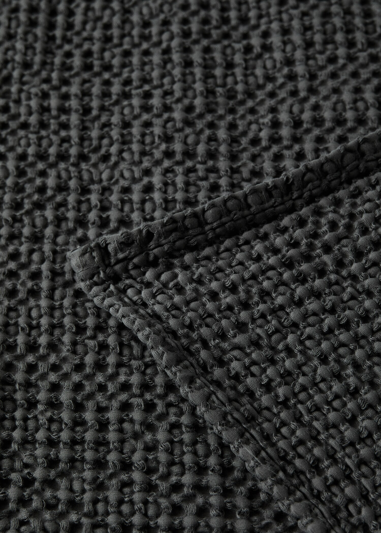 Couvre-lit coton garment-dyed gaufré lit 180/200 cm - Détail de l'article 1