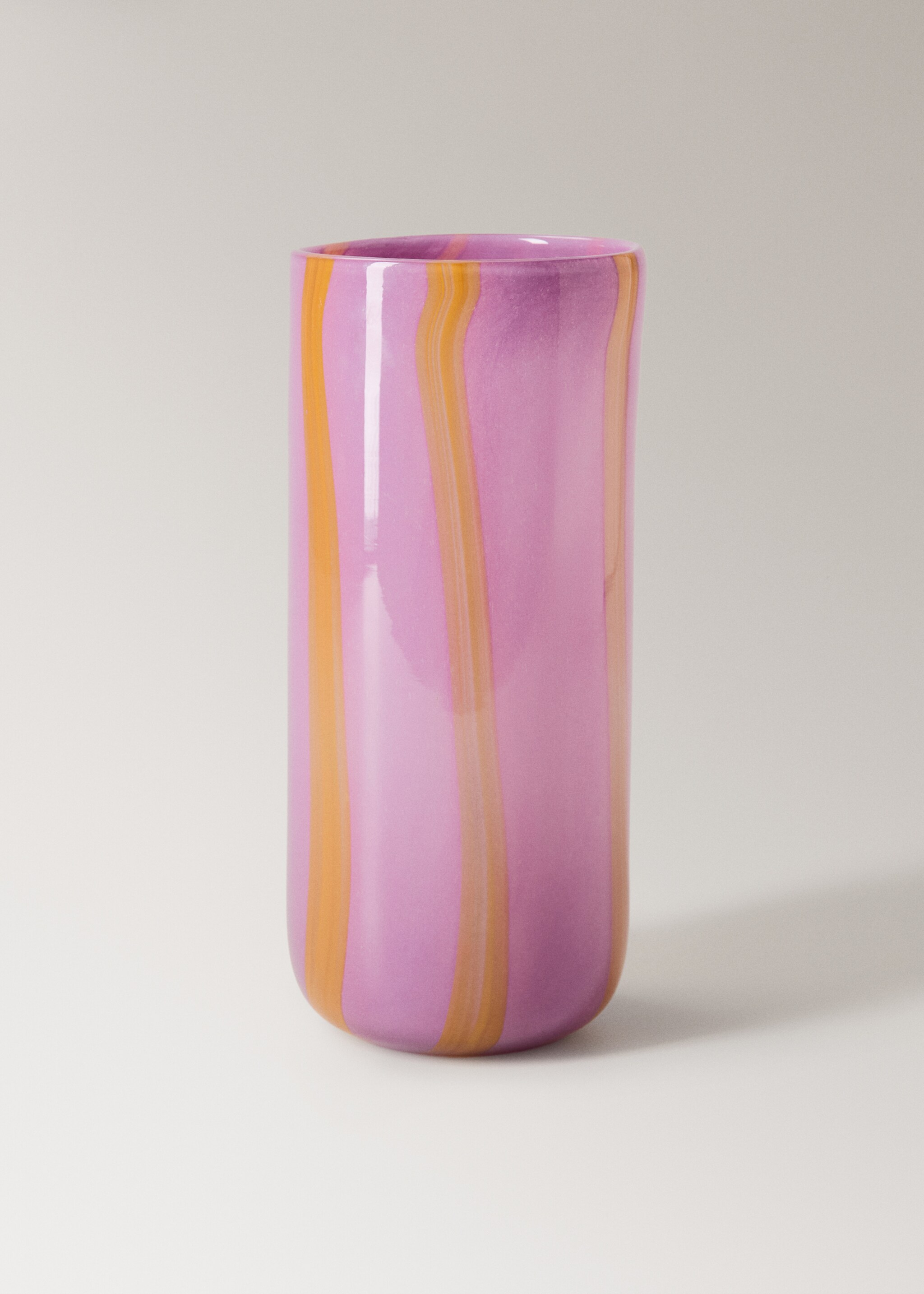 Small colored glass line vase - Article without model, Sky Blue. Ref: 27013308-00.