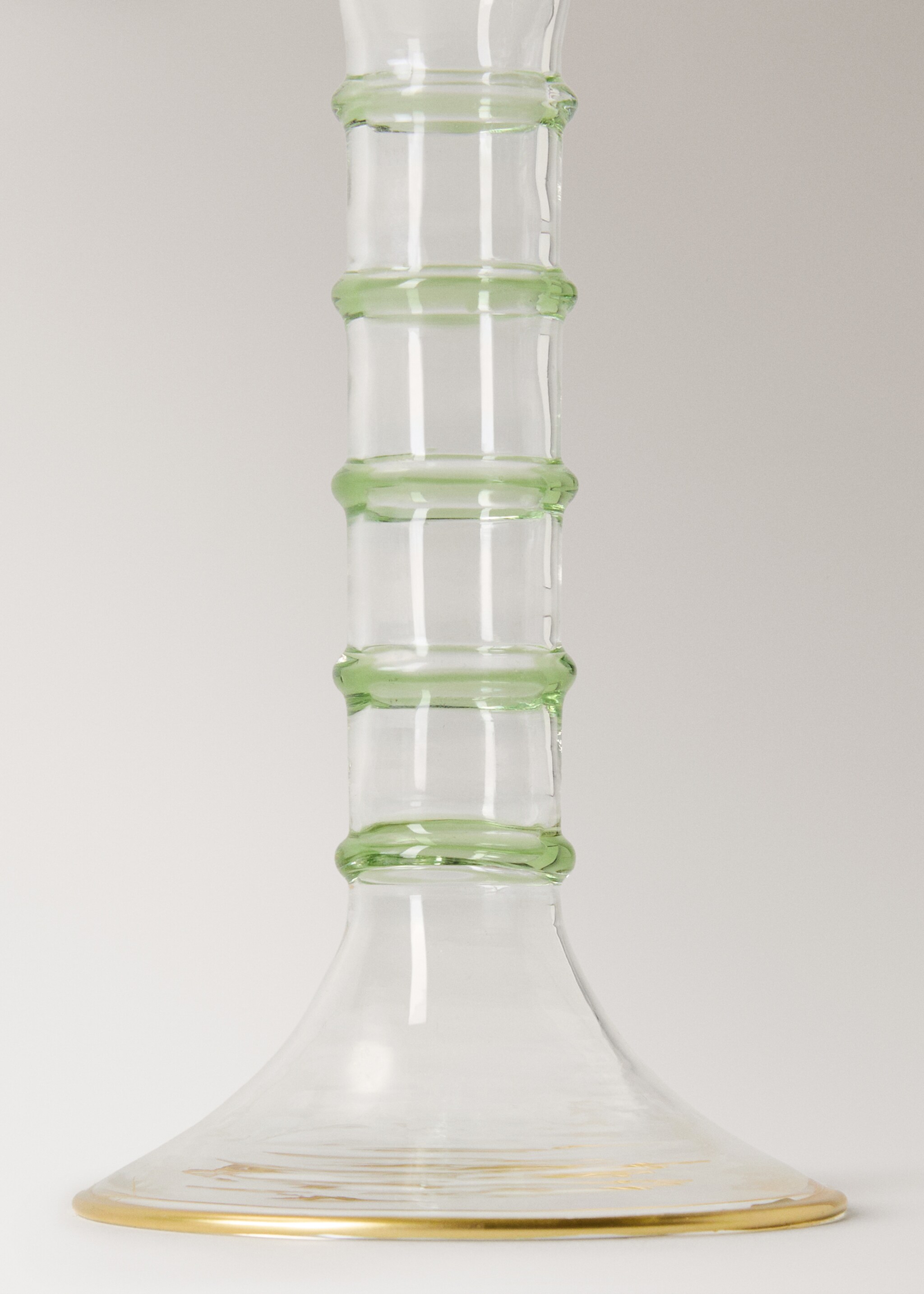 Κηροπήγιο από βοριοπυριτικό γυαλί φοίνικας χαμηλό - Λεπτομέρεια του προϊόντος 1, Πράσινο. Ref: 27013312-00.