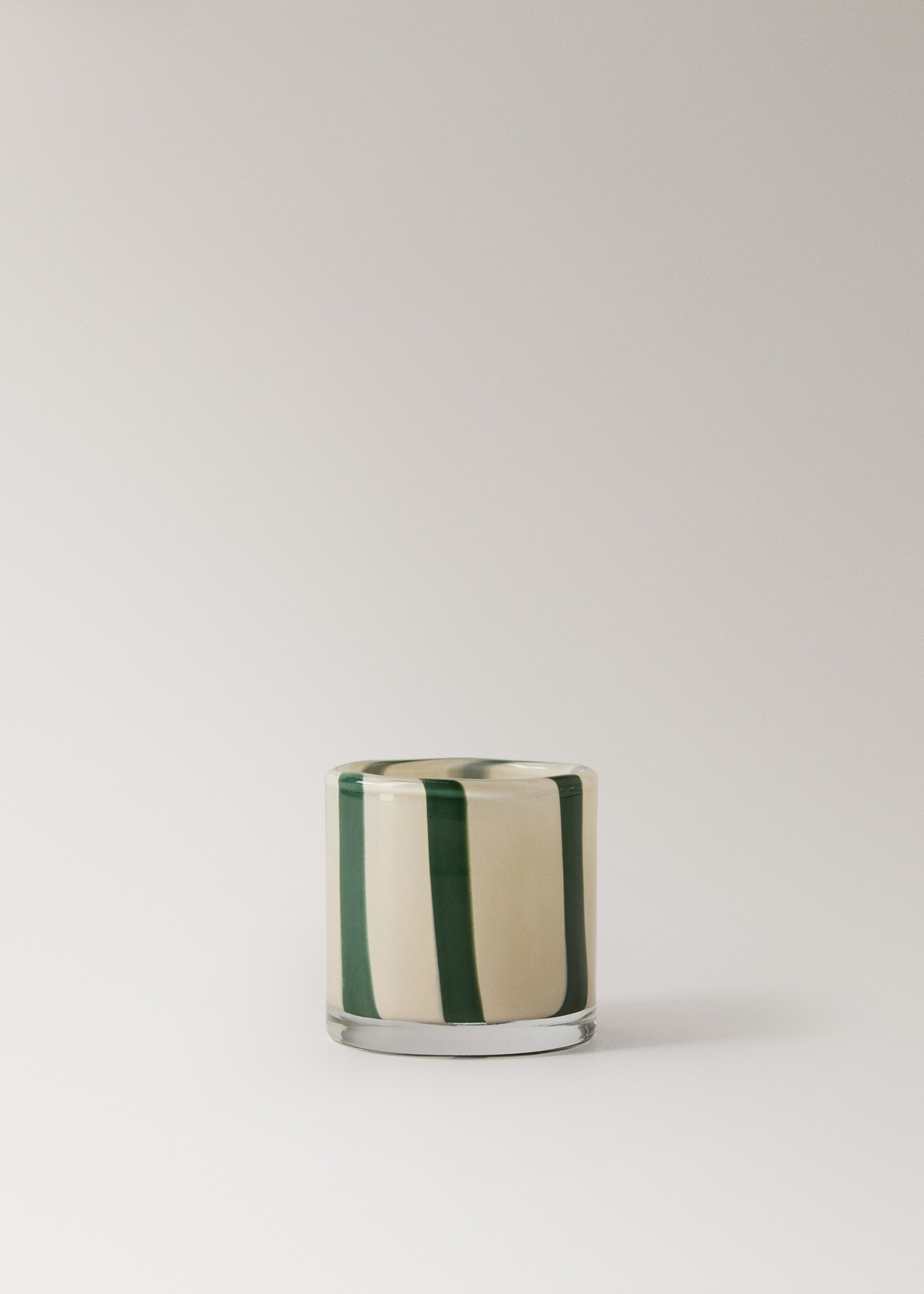 Blown glass candleholder - Article without model, Green. Ref: 27013313-00.