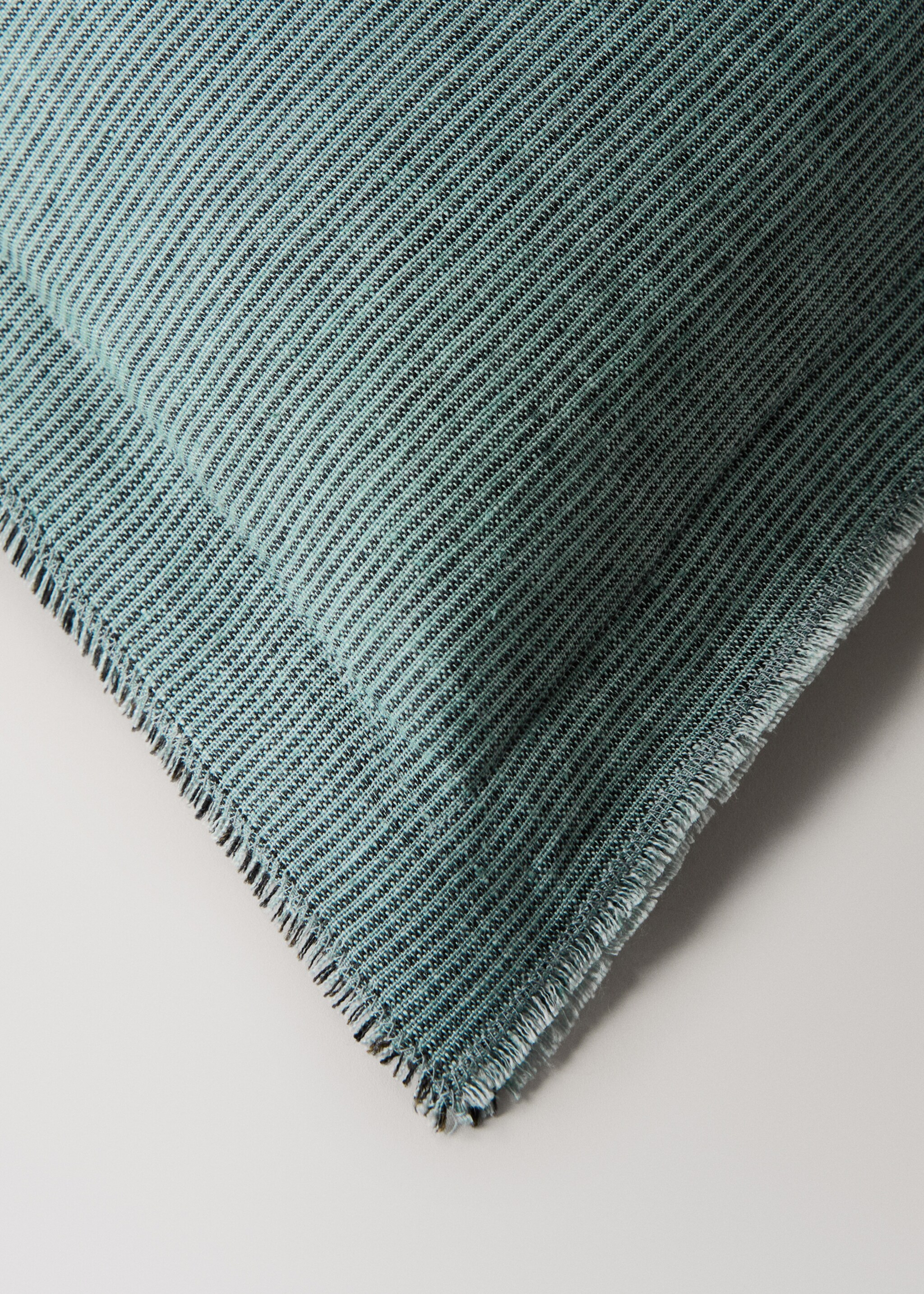 Housse de coussin en lin finition surpiqûre 30x50 cm - Détail de l'article 1, Vert. Ref: 27013318-00.