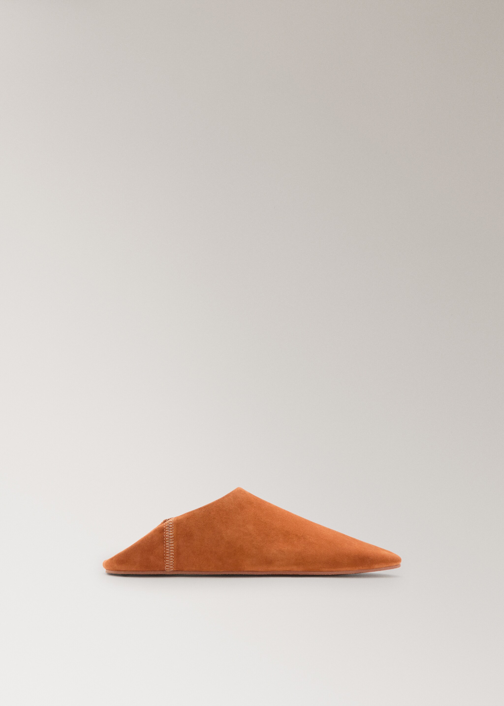 Leather clogs with stitching detail - Article without model, Orange. Ref: 27013319-00.