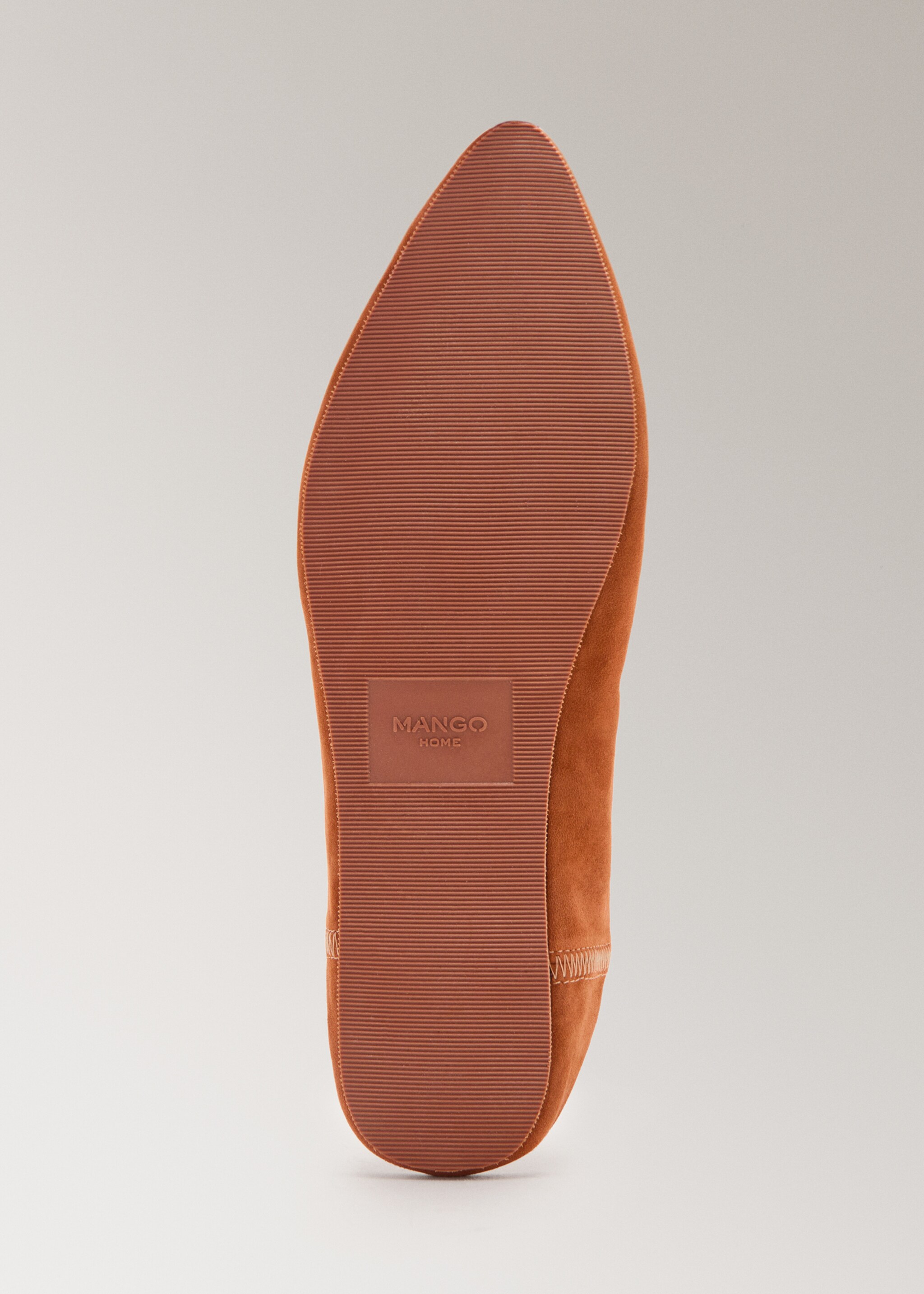 Leather clogs with stitching detail - Details of the article 4, Orange. Ref: 27013319-00.