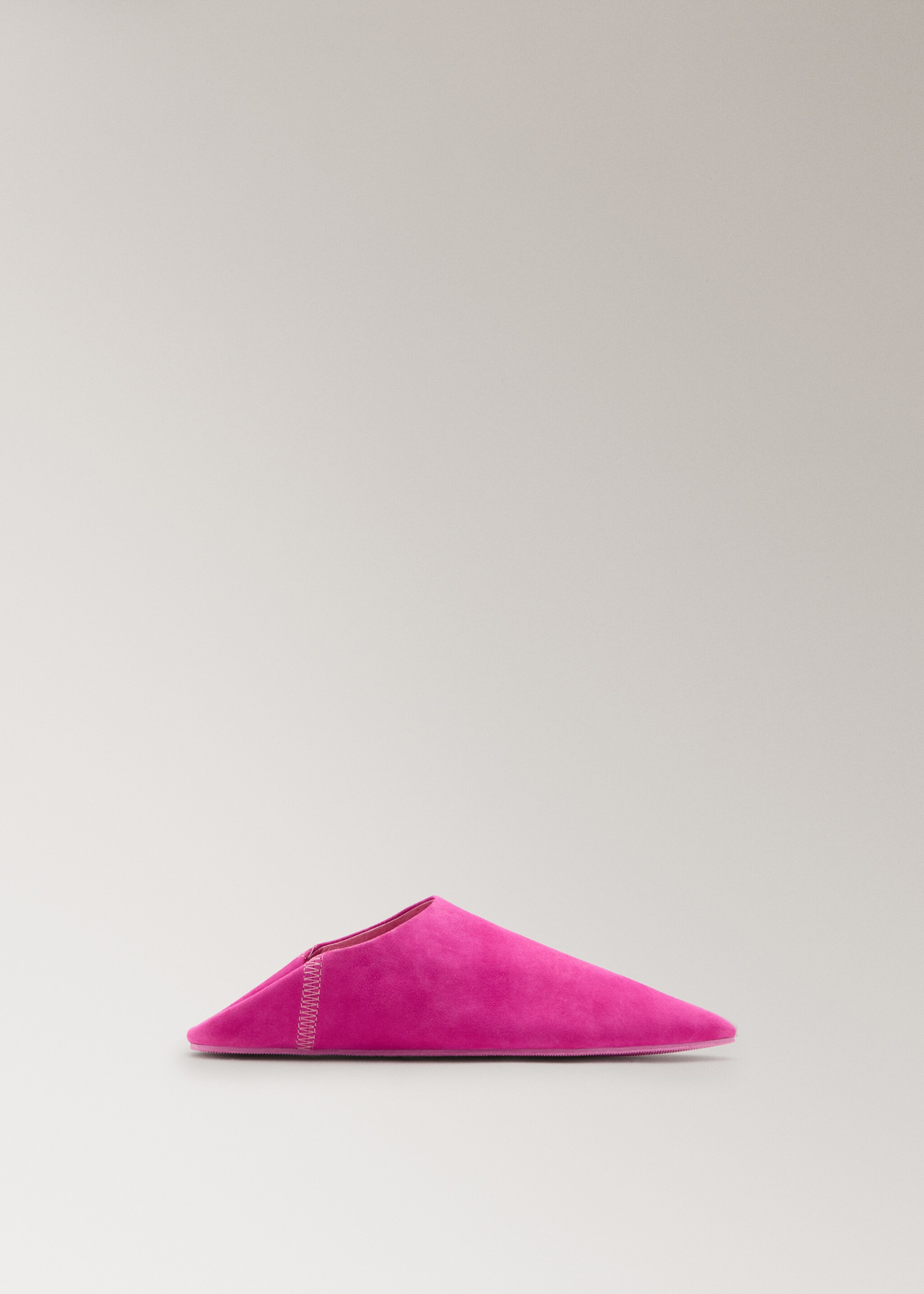 Leather clogs with stitching detail - Article without model, Fuchsia. Ref: 27013319-00.