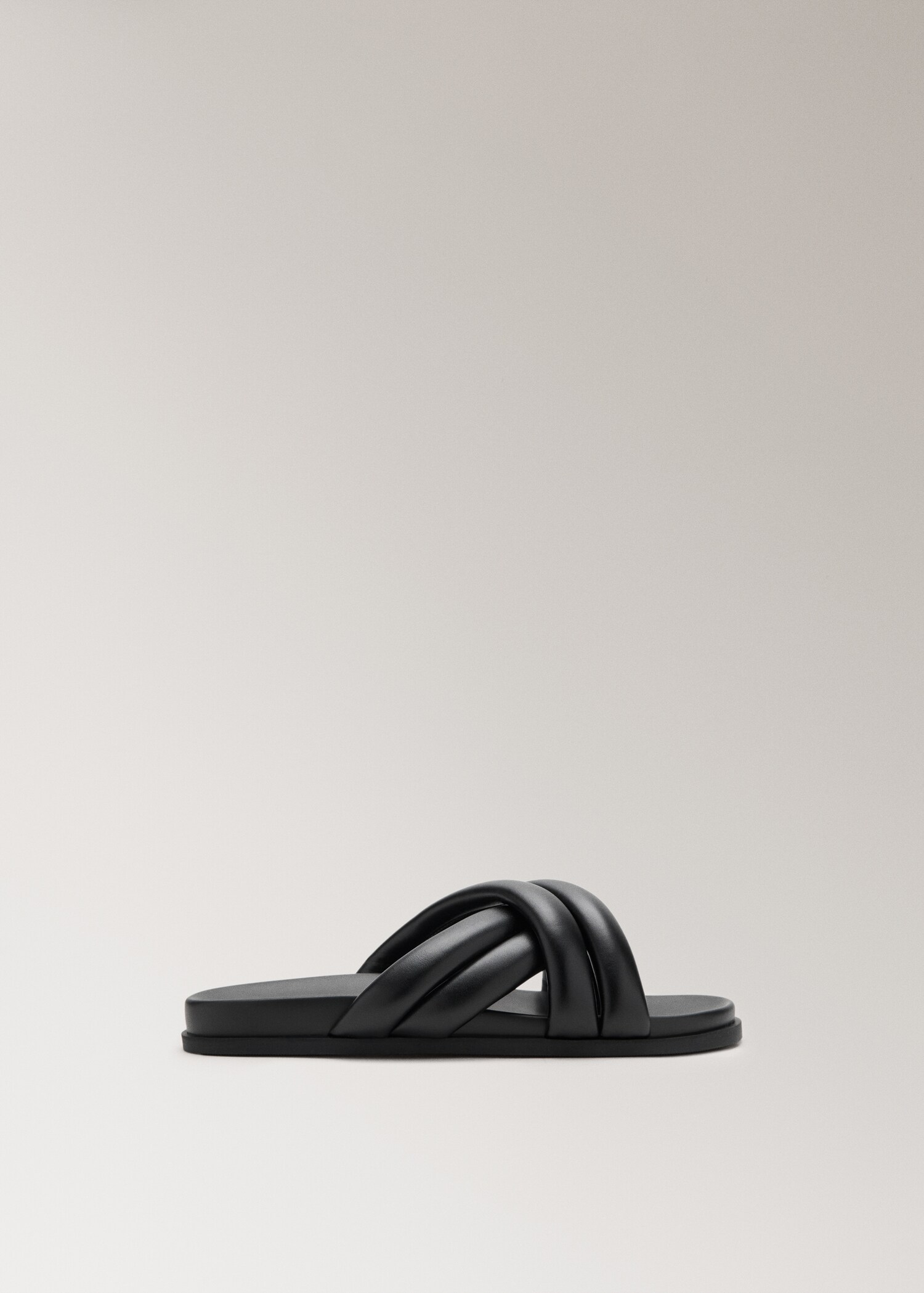 Padded cross-strap leather sandal - Article without model