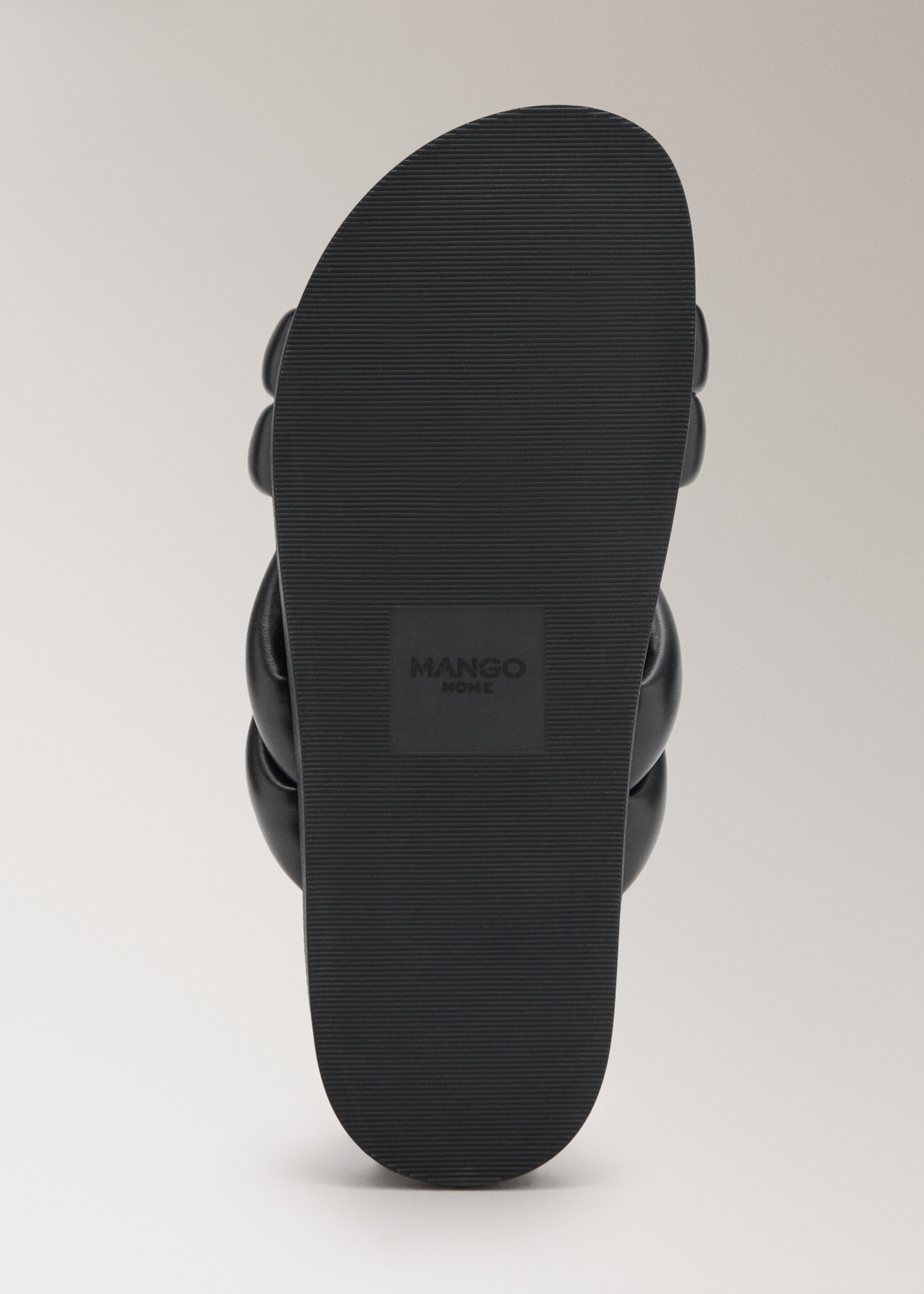 Padded cross-strap leather sandal - Details of the article 3, Black. Ref: 27013320-00.