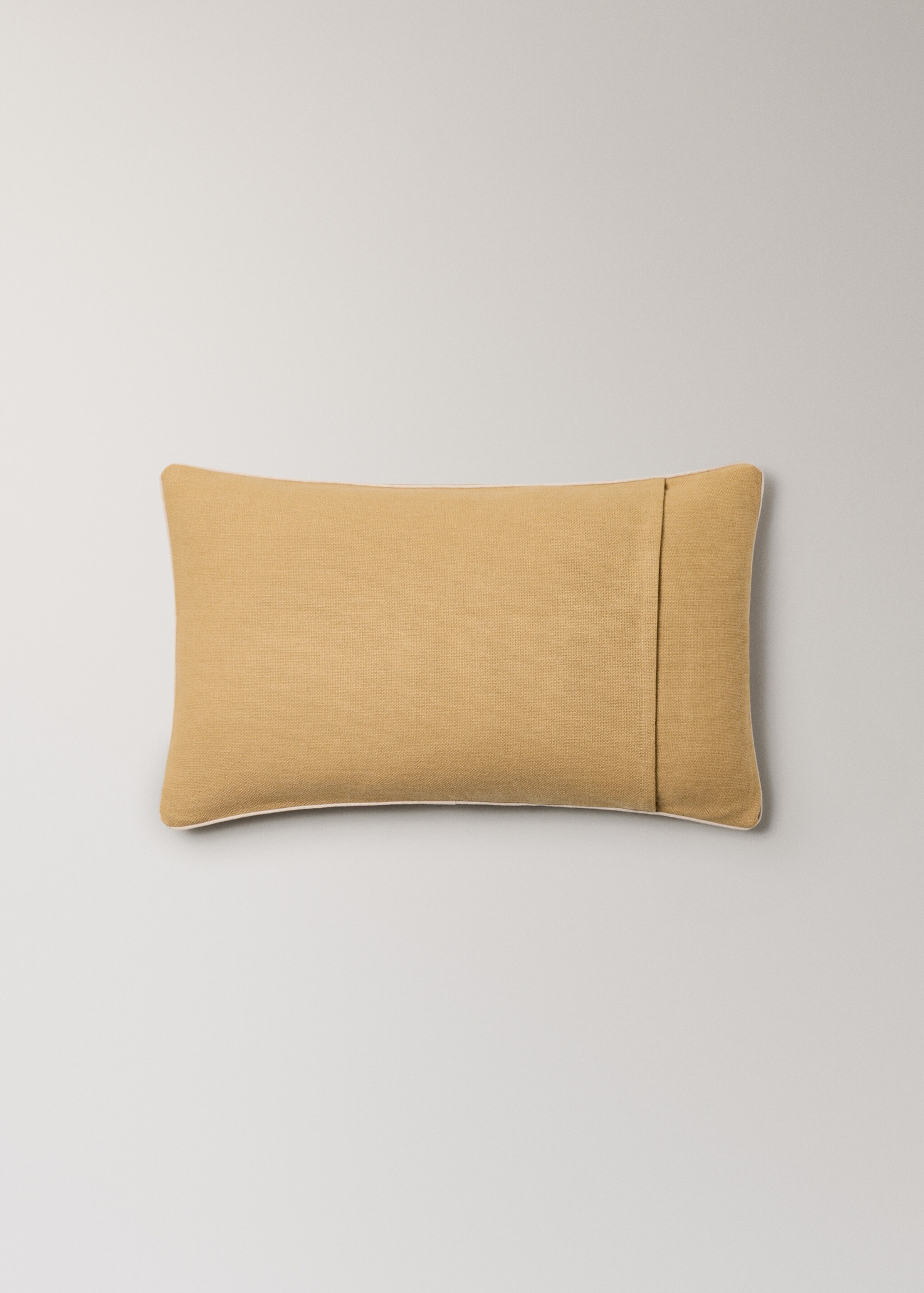 Cotton cushion cover with structure 30x50cm - Details of the article 4, Yellow. Ref: 27013322-00.