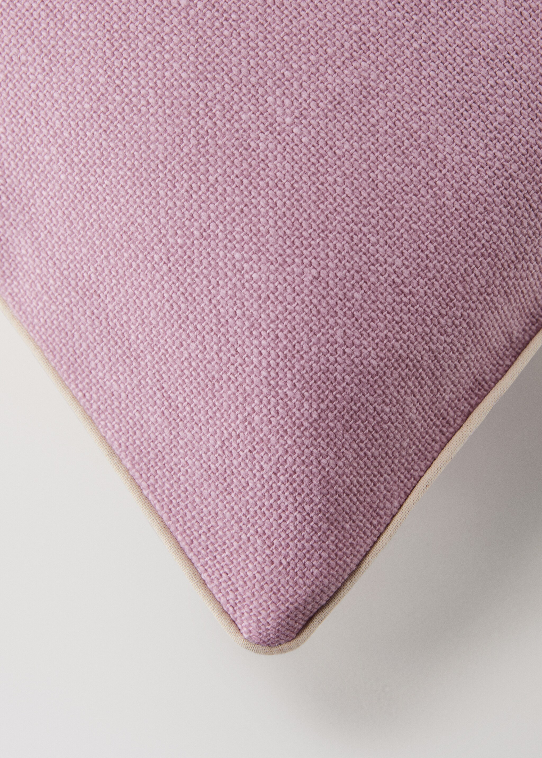 Cotton cushion cover with structure 30x50cm - Details of the article 1, Pastel Pink. Ref: 27013322-00.