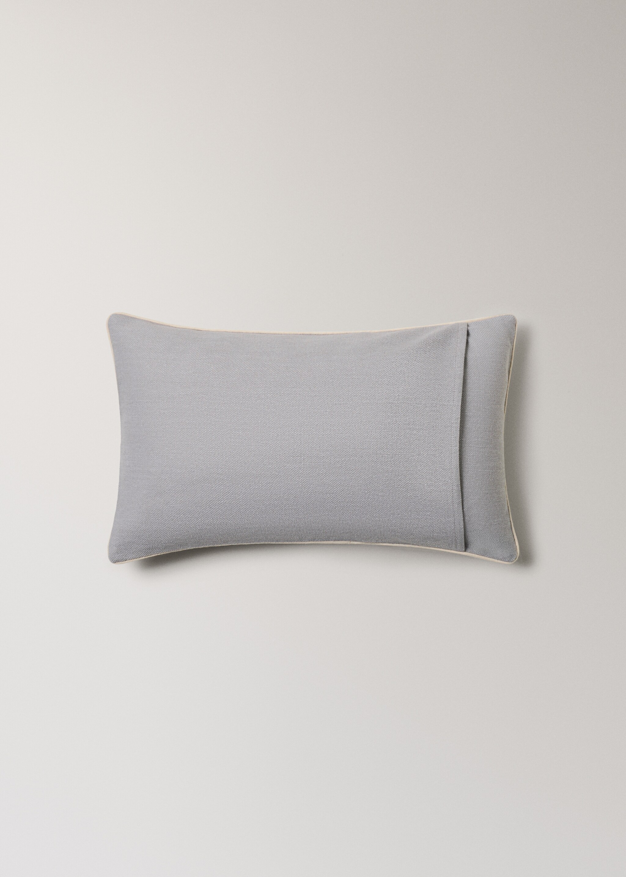 Cotton cushion cover with structure 30x50cm - Details of the article 4, Grey. Ref: 27013322-00.