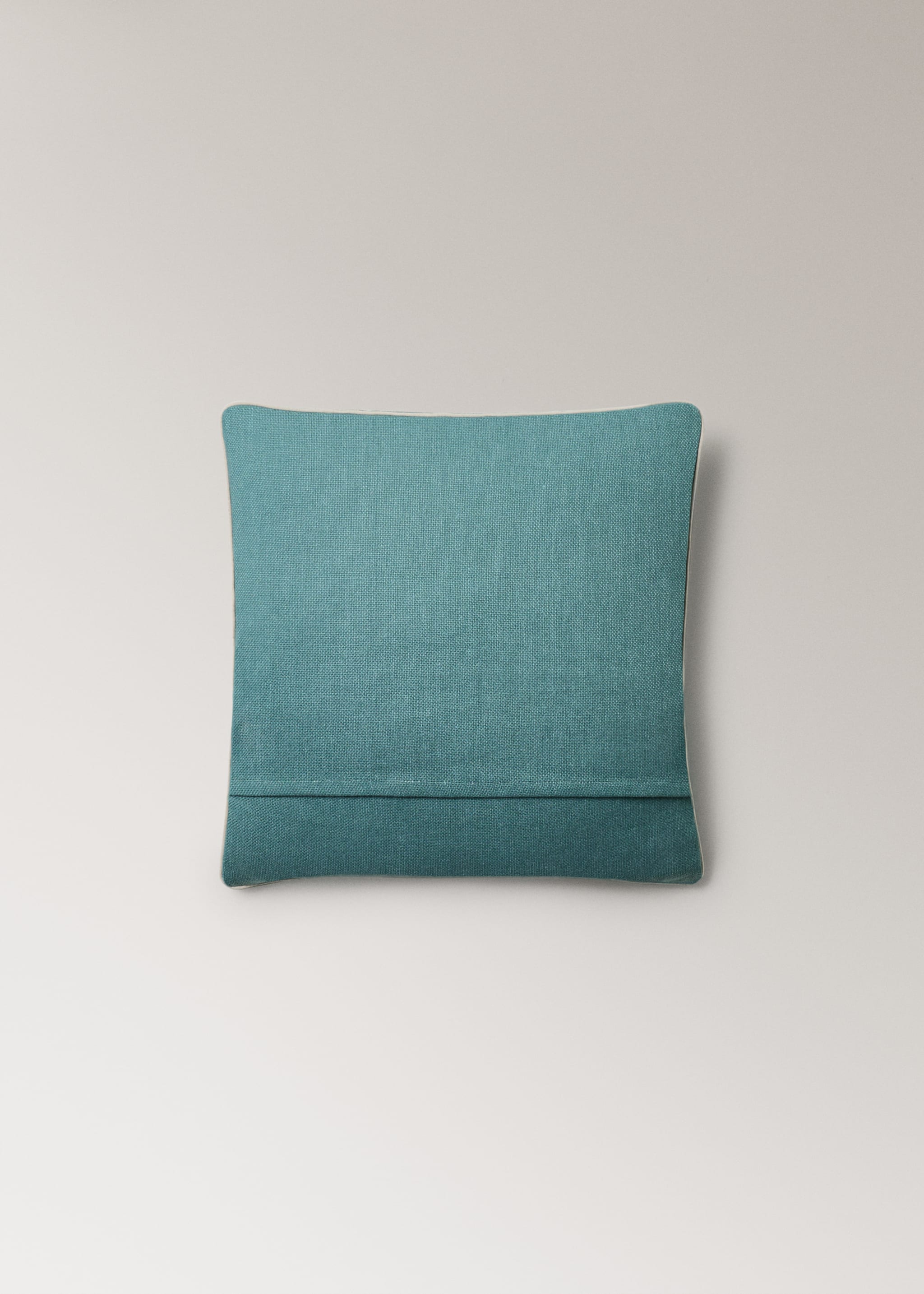 Paspelierter Kissenbezug 45 x 45 cm - Detail des Artikels 4, Wassergrün. Ref: 27013323-00.