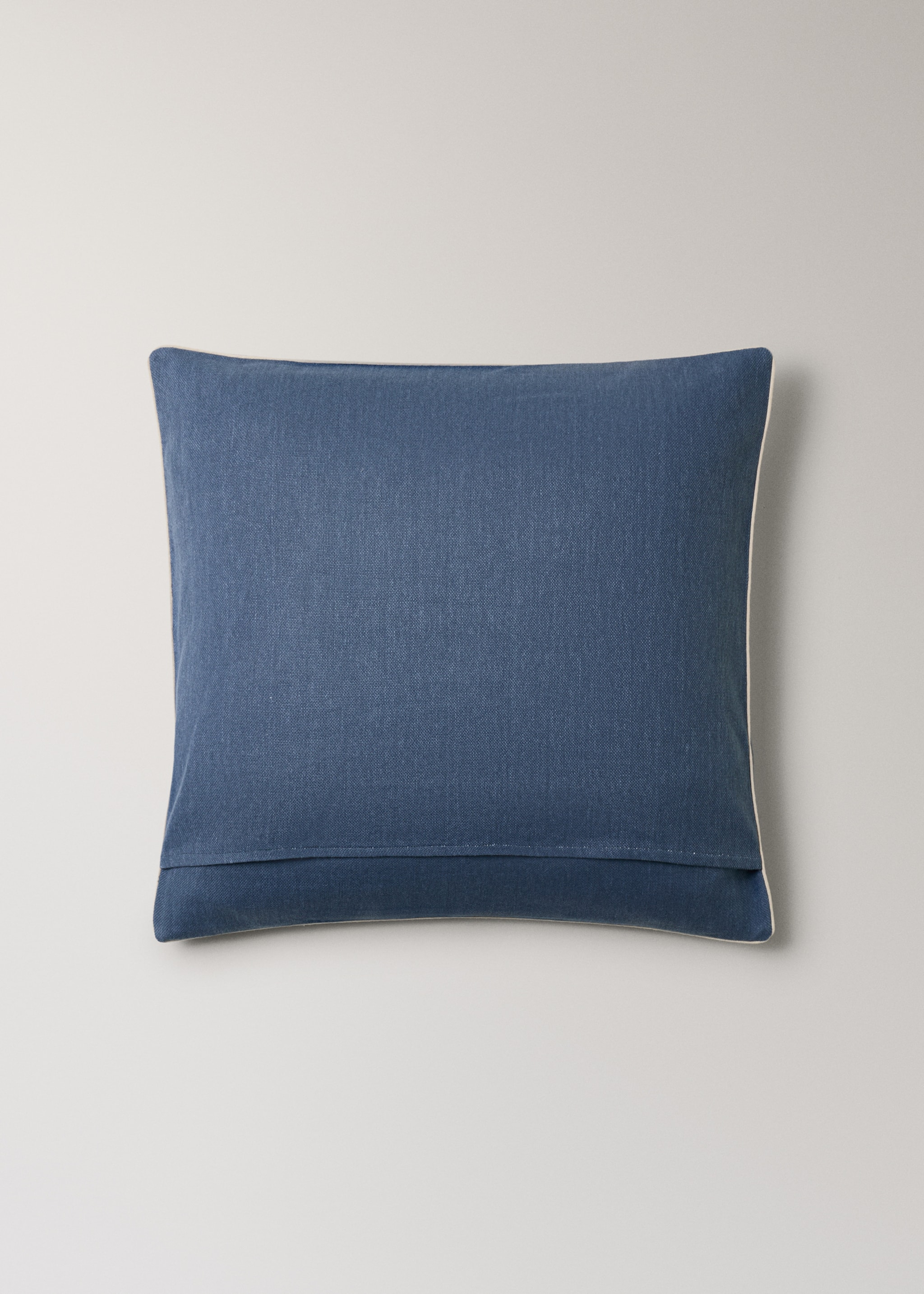Povlak na polštářek z bavlny se strukturou 60x60 cm - Detail zboží 4, Modrá indigo. Ref: 27013324-00.